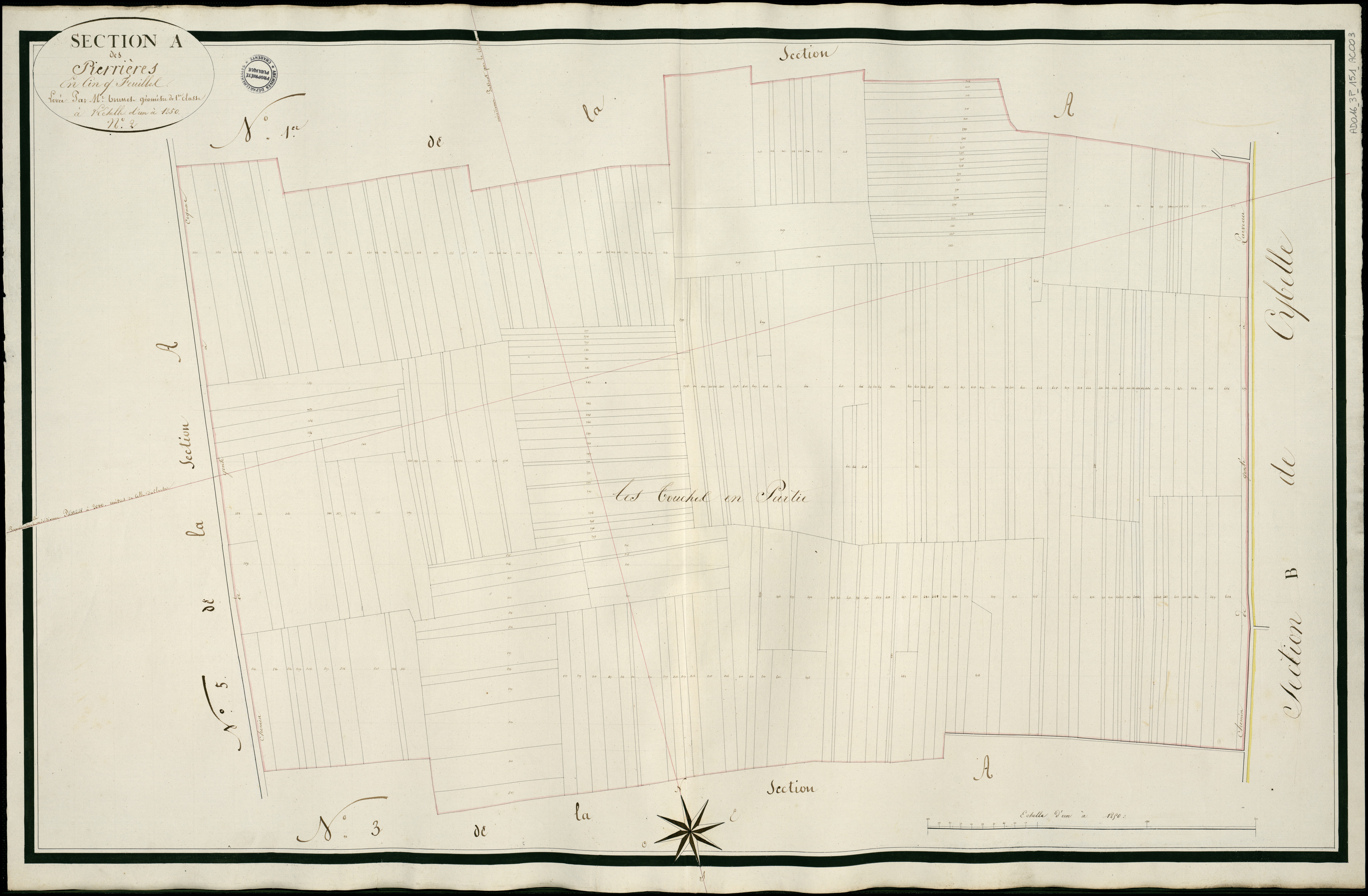 Genté - 3 P 151/AC3 - Section A dite de Pierrières  | 1812