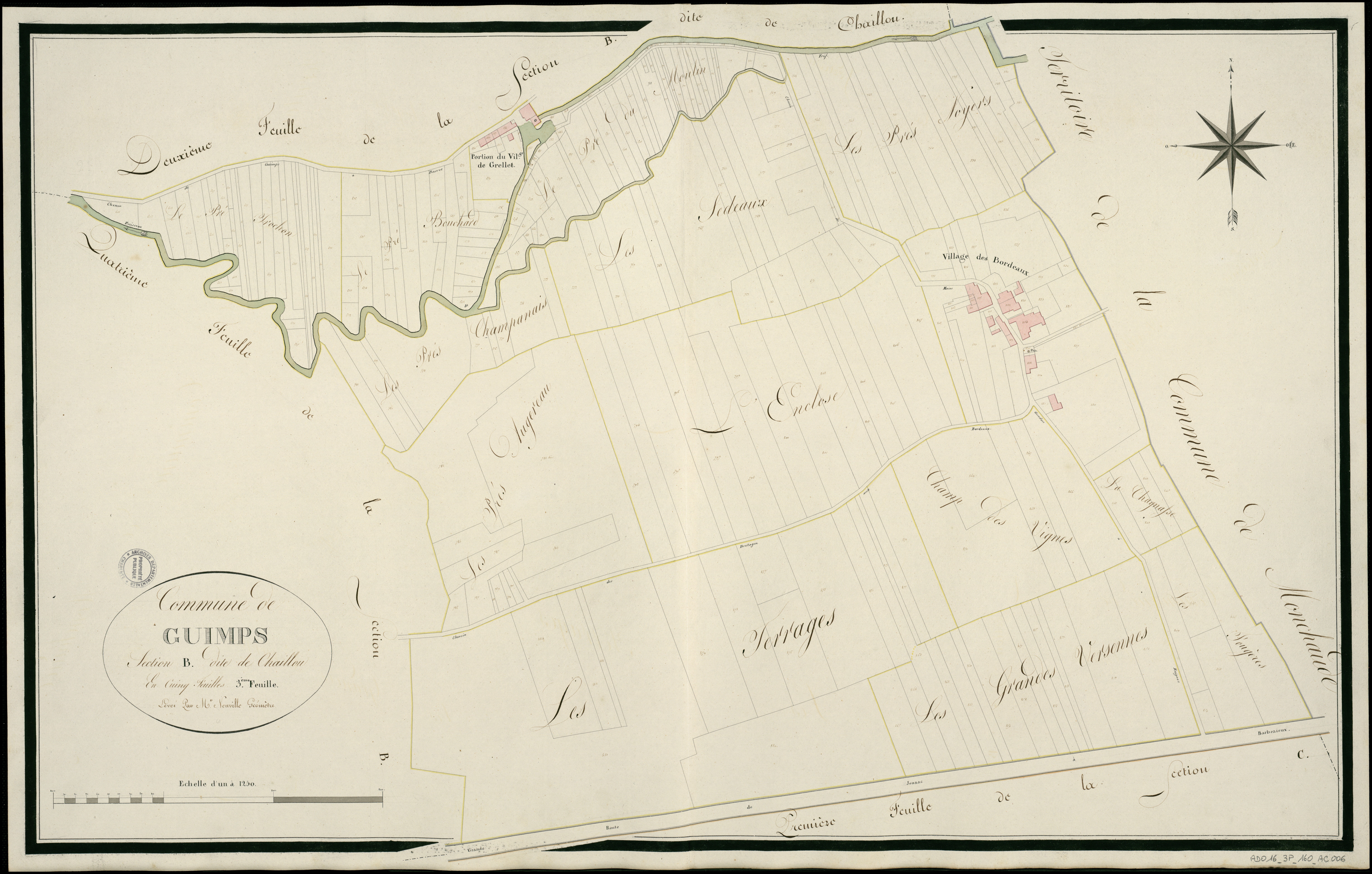 Guimps - 3 P 160/AC6 - Section B dite de Chaillou  | 1812