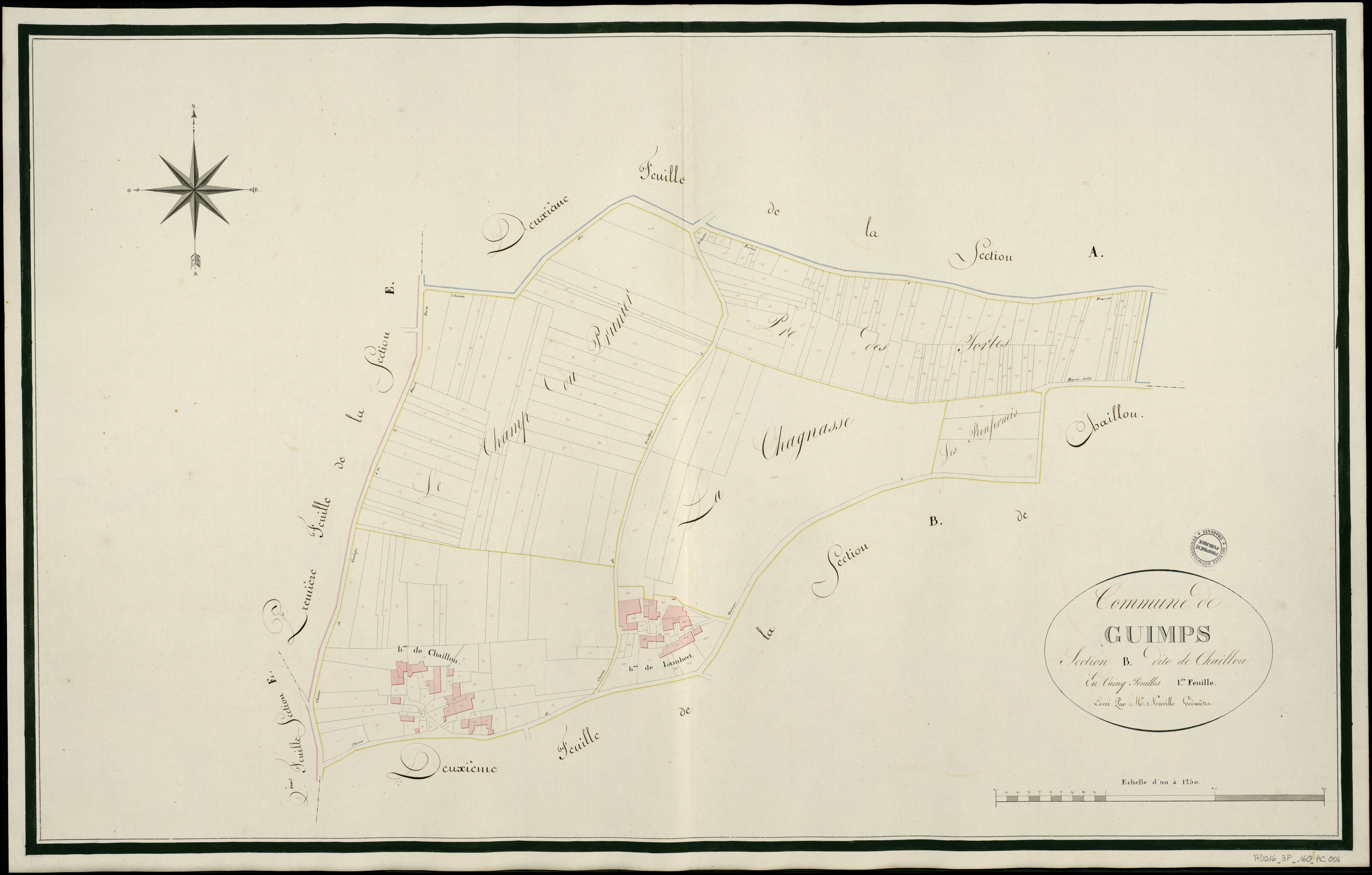 Guimps - 3 P 160/AC4 - Section B dite de Chaillou  | 1812