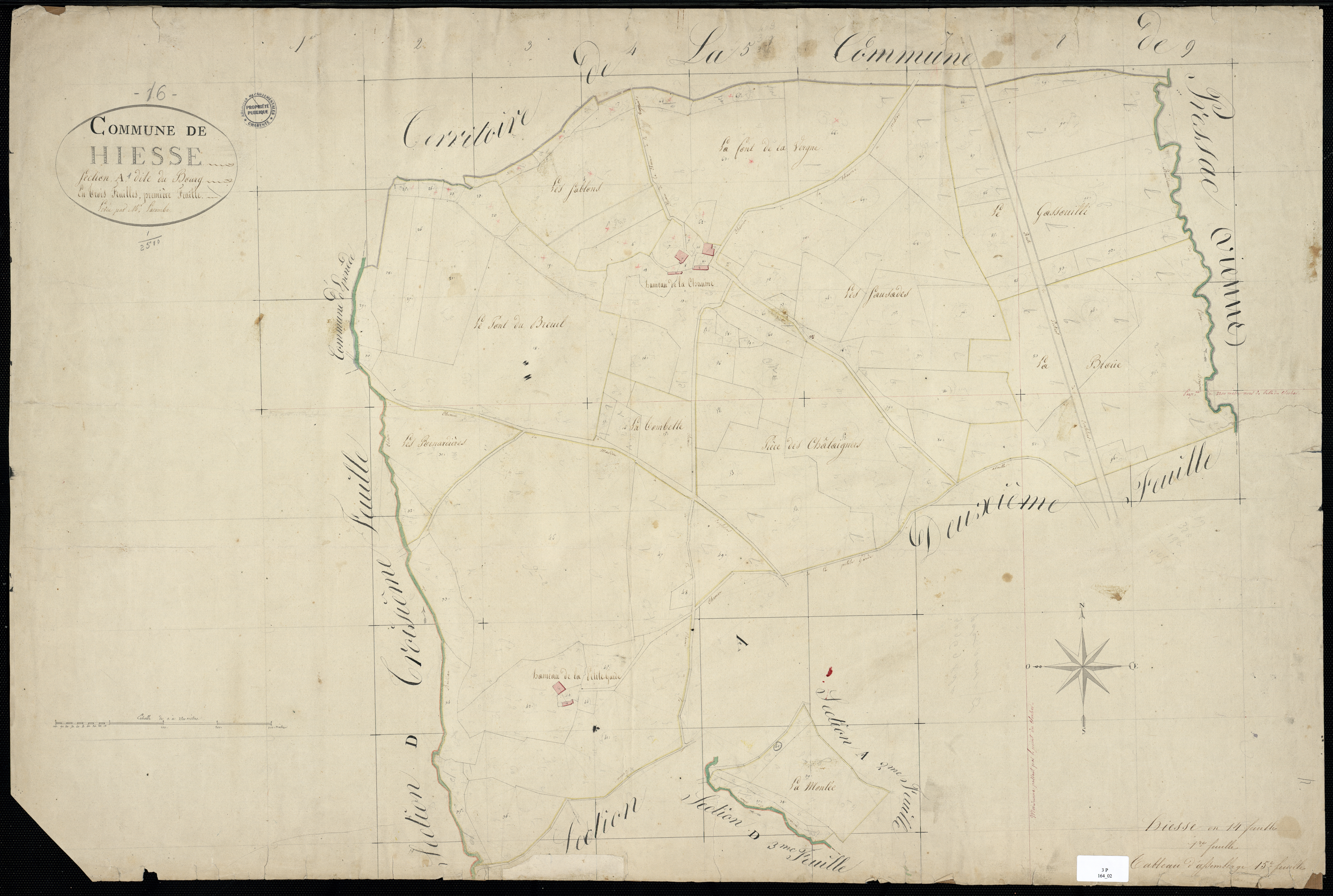 Hiesse - 3 P 164/2 - Section A dite du Bourg. Feuille 1.  | 1825