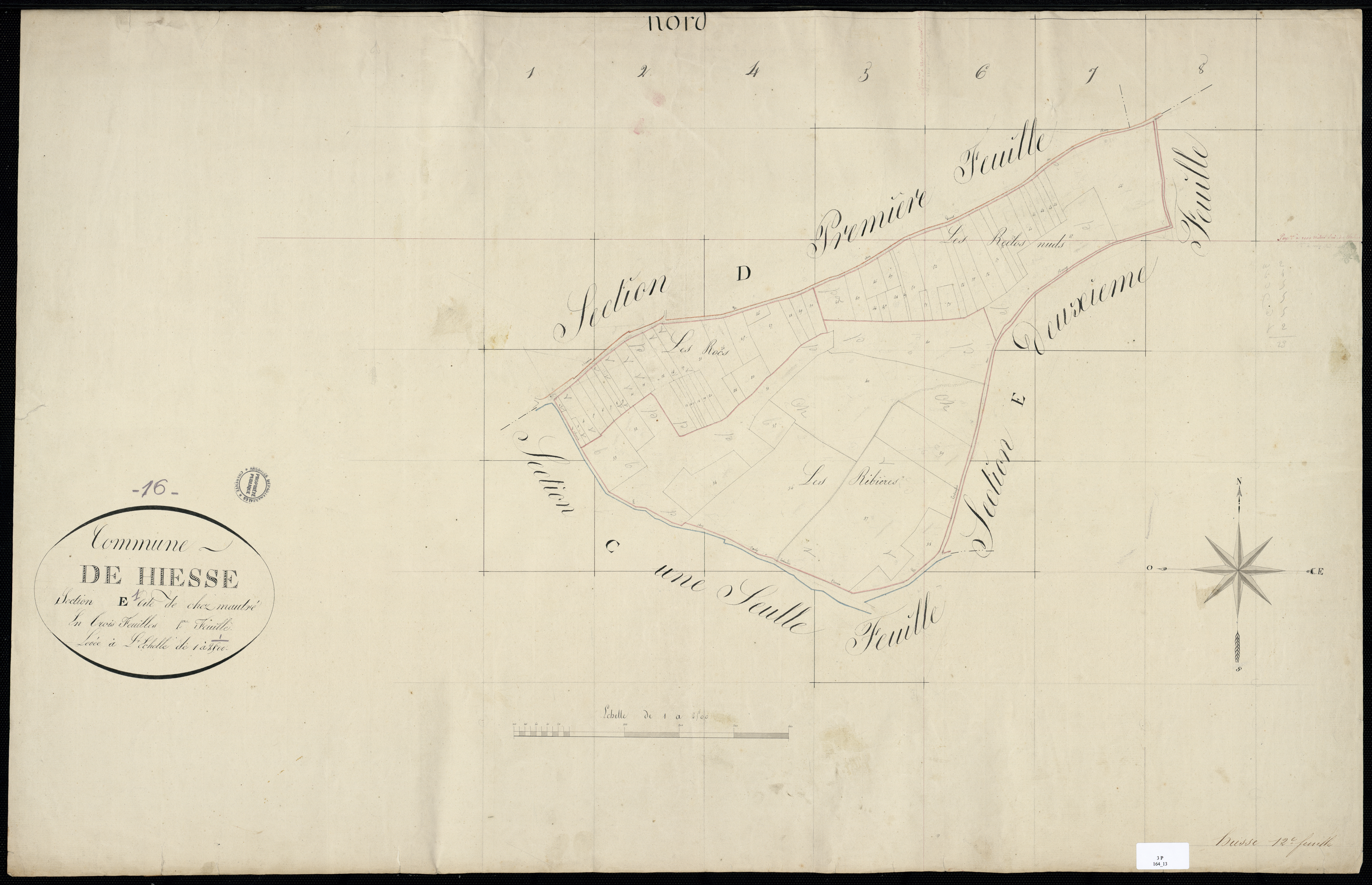 Hiesse - 3 P 164/13 - Section E dite de chez Mautré. Feuille 1. | 1825