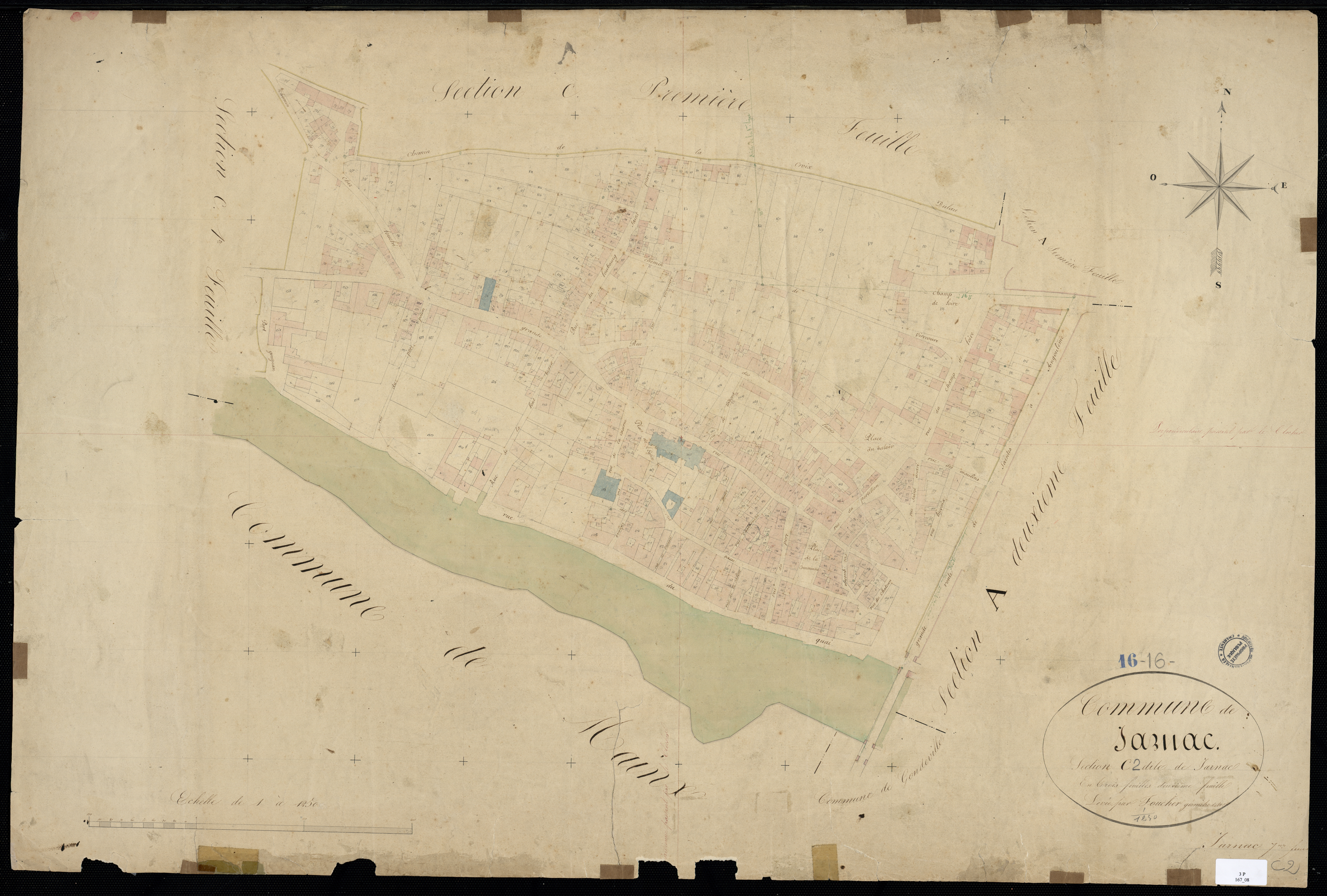 Jarnac - 3 P 167/8 - Section C dite de Jarnac. Feuille 2.  | 1829