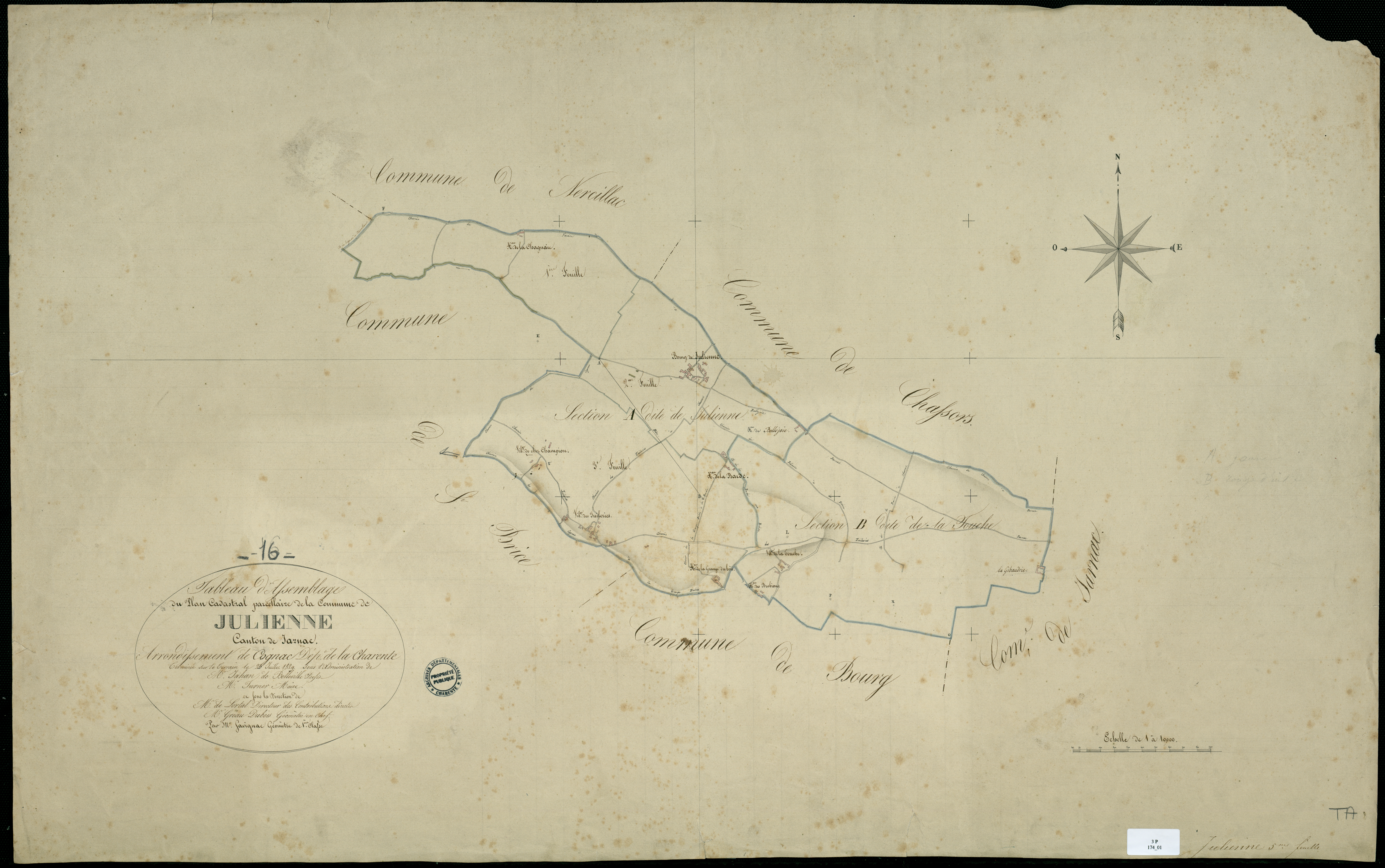 Julienne - 3 P 174/1 - Tableau d'assemblage.  | 1829