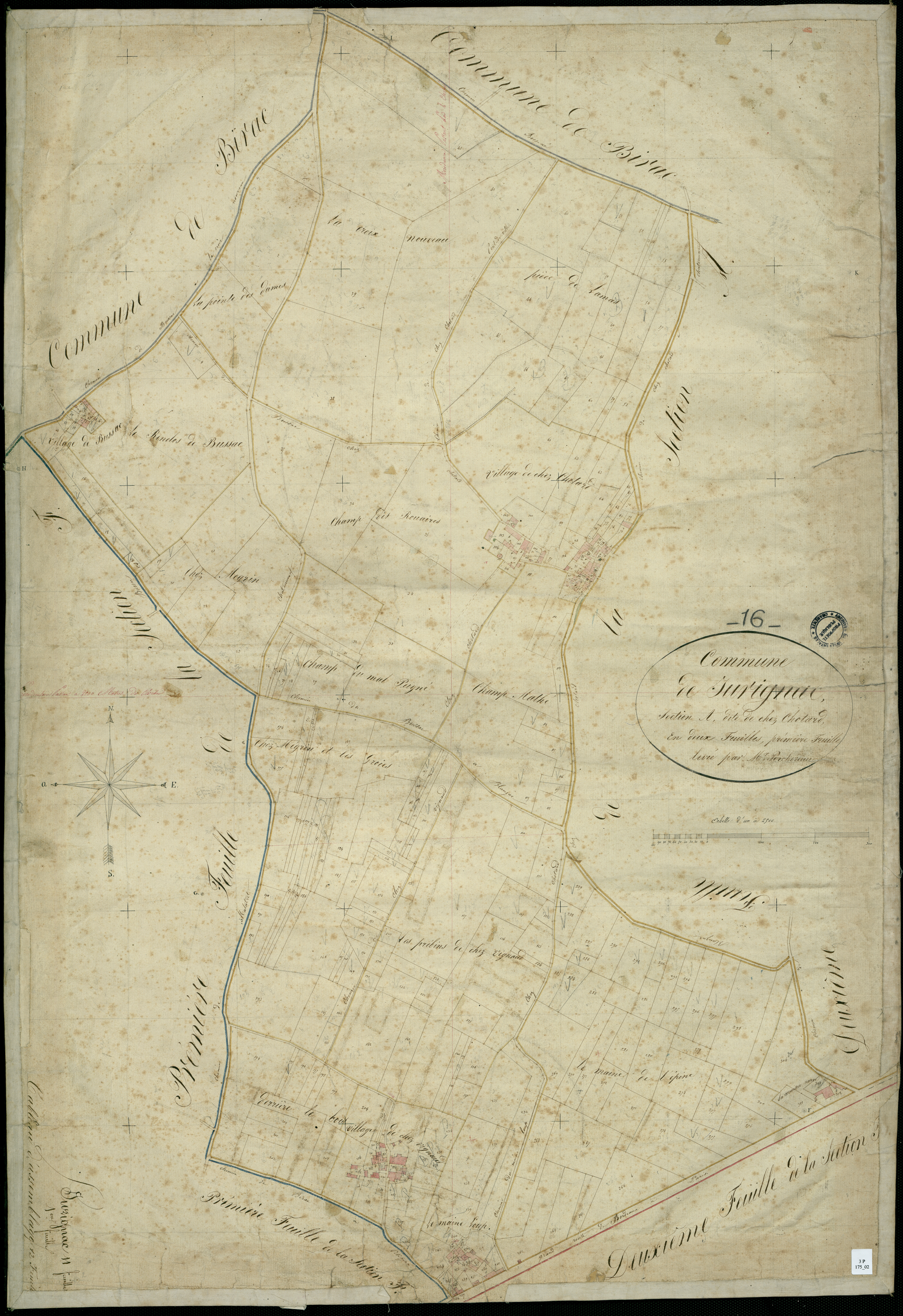 Jurignac - 3 P 175/2 - Section A dite de chez Chotard. Feuille 1.  | 1819