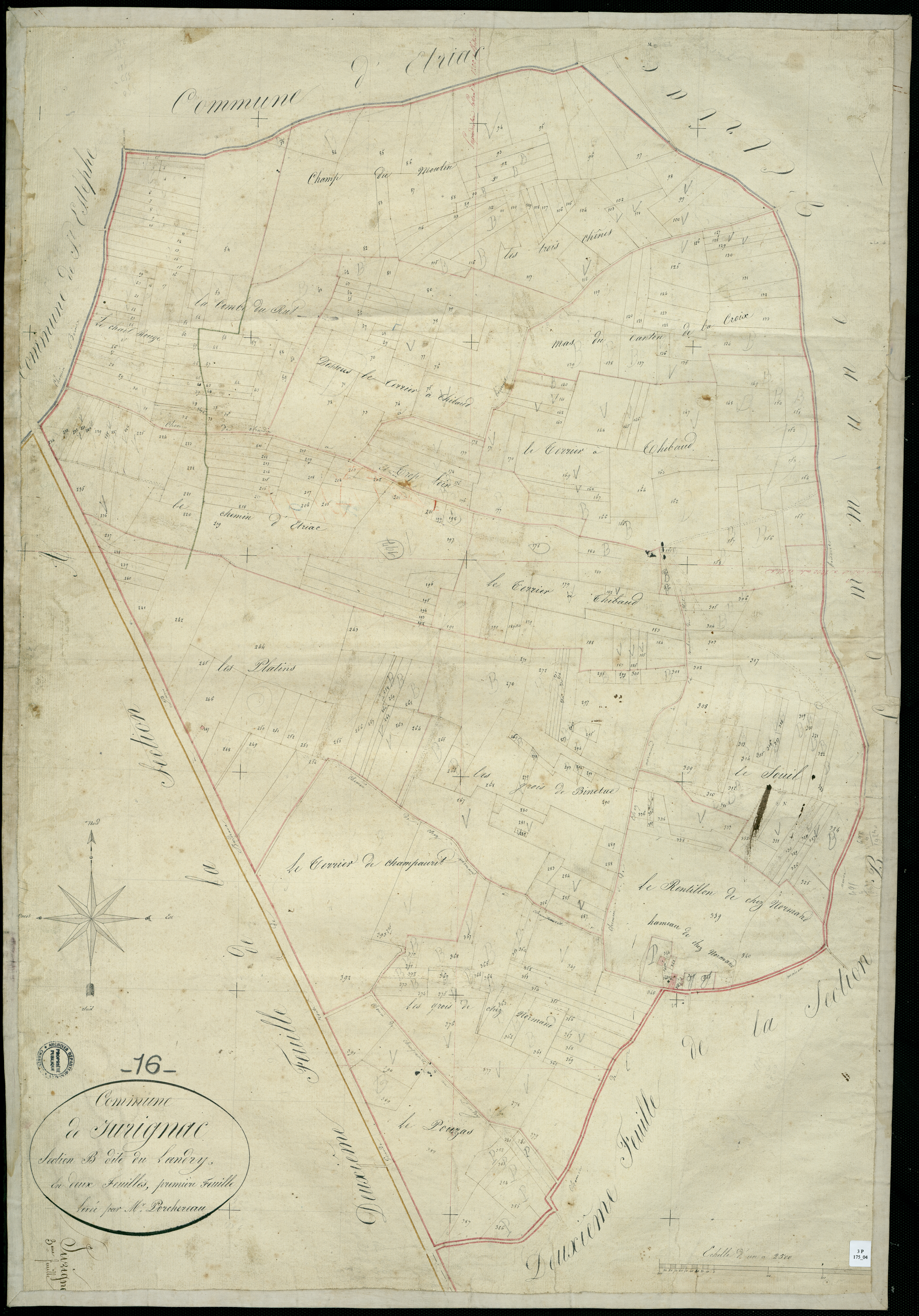 Jurignac - 3 P 175/4 - Section B dite du Landry. Feuille 2. | 1819