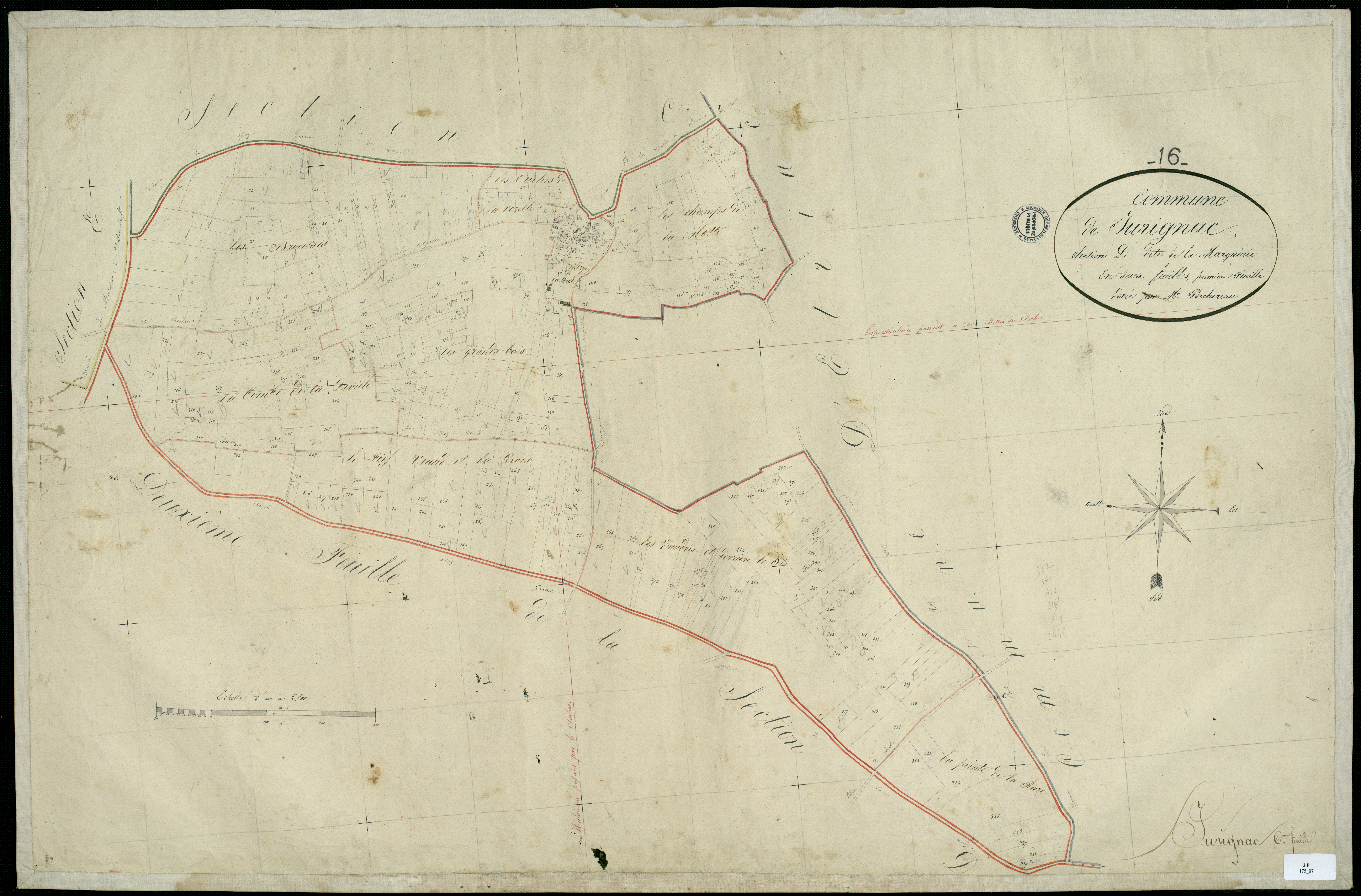 Jurignac - 3 P 175/7 - Section D dite de la Marguérie. Feuille 1. | 1819