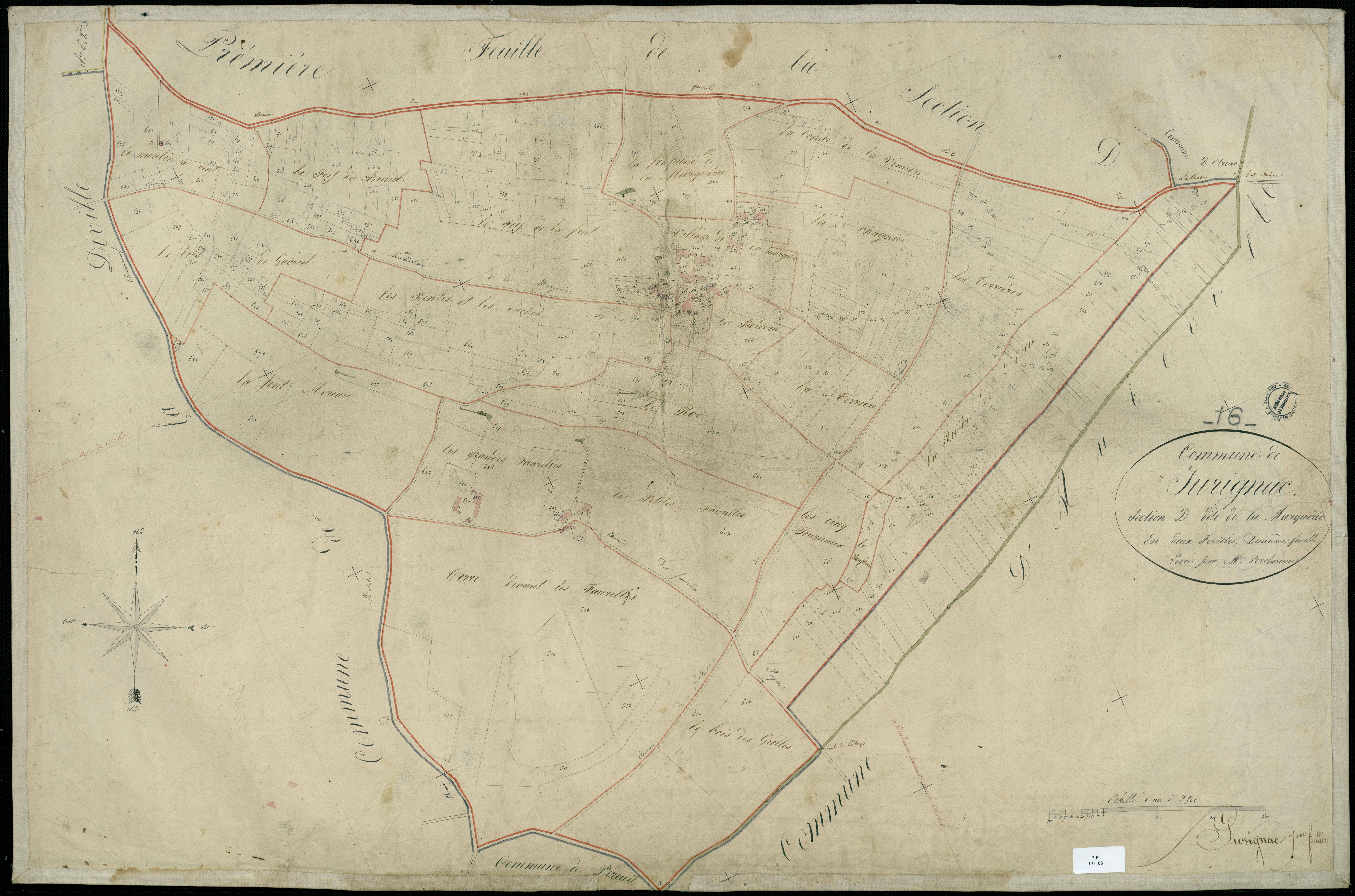 Jurignac - 3 P 175/8 - Section D dite de la Marguérie. Feuille 2.  | 1819