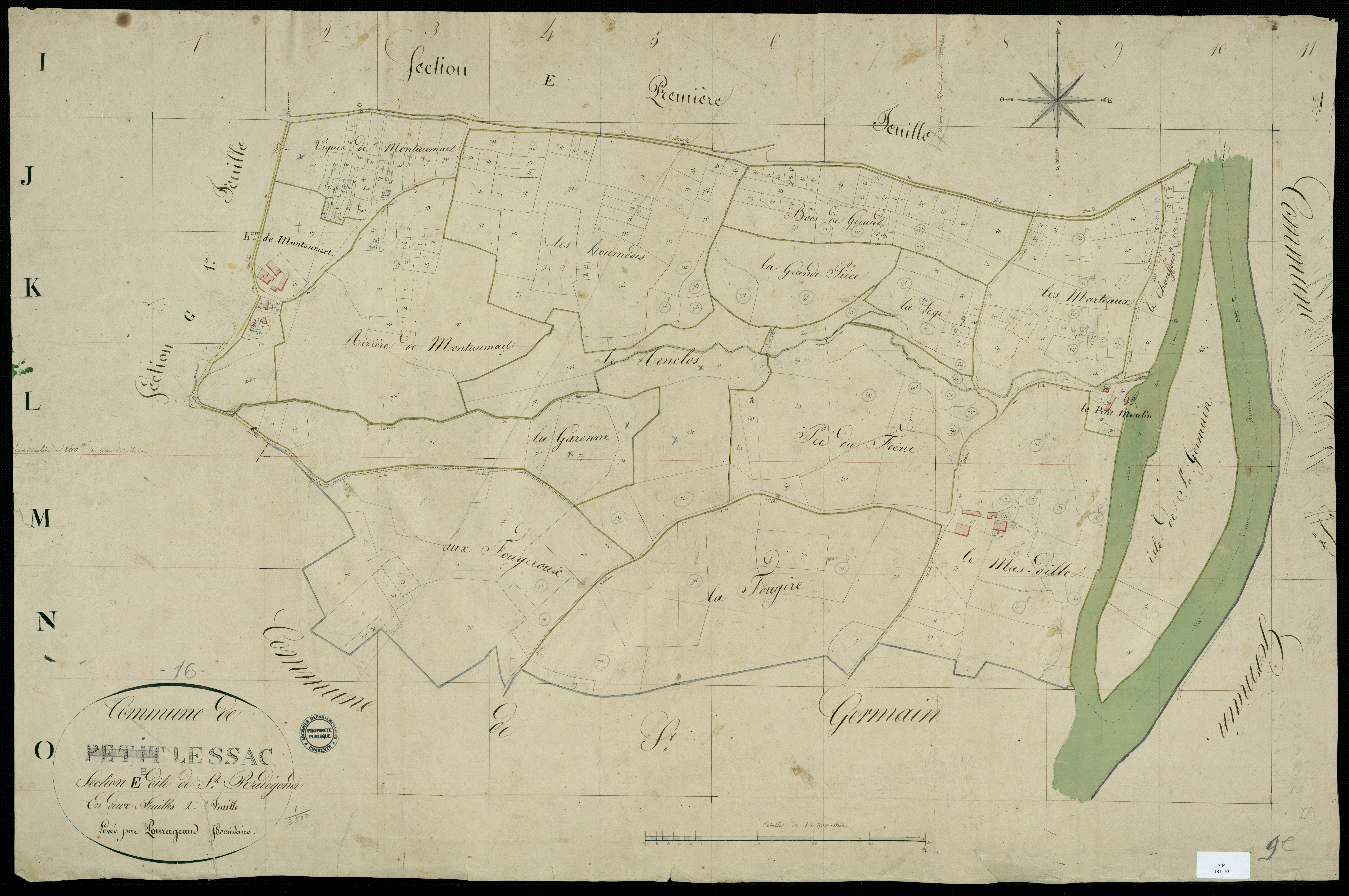 Lessac - 3 P 181/10 - Section E dite de Sainte-Radegonde. Feuille 2.  | 1824