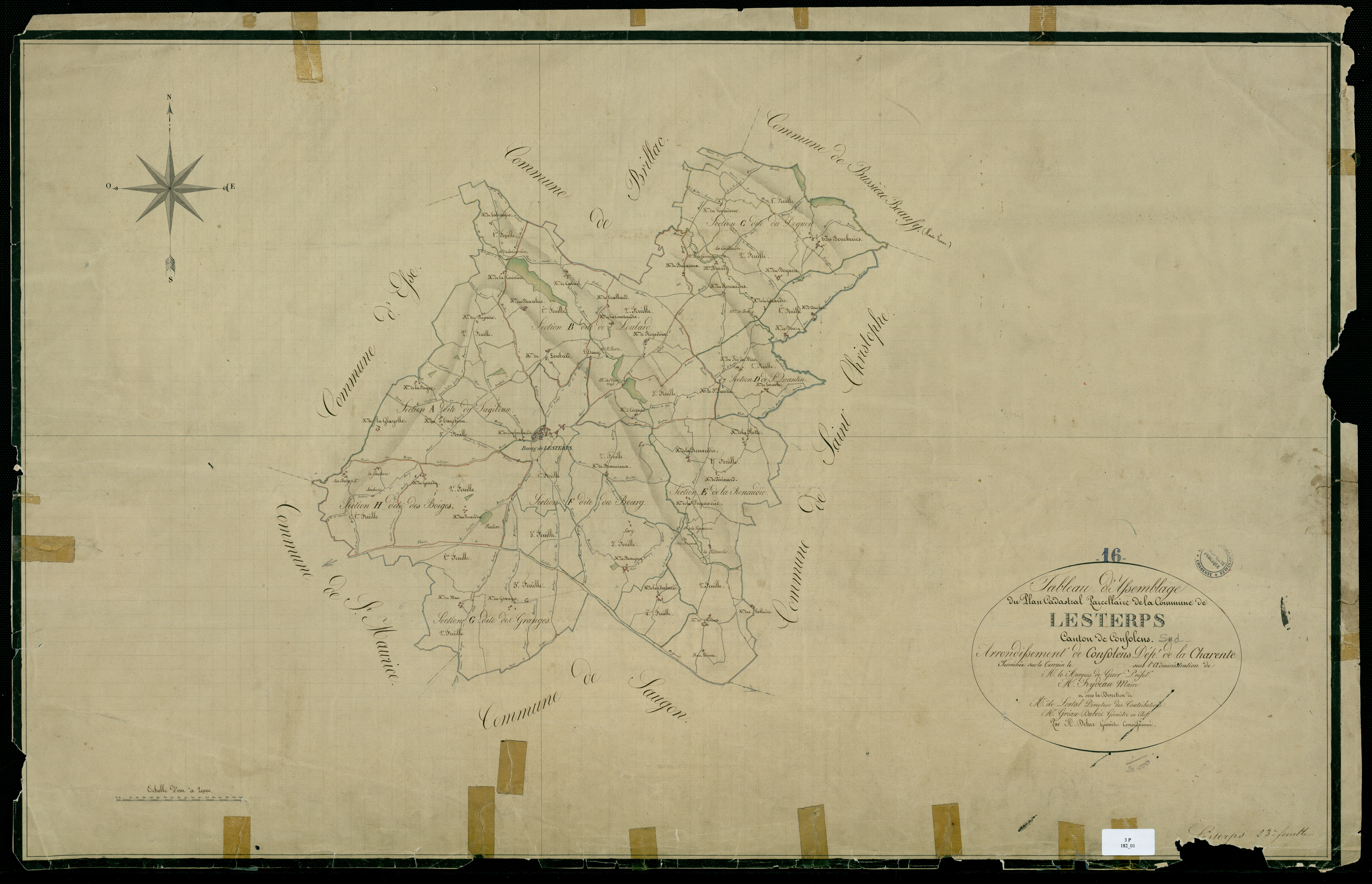 Lesterps - 3 P 182/1 - Tableau d'assemblage.  | [s.d.]