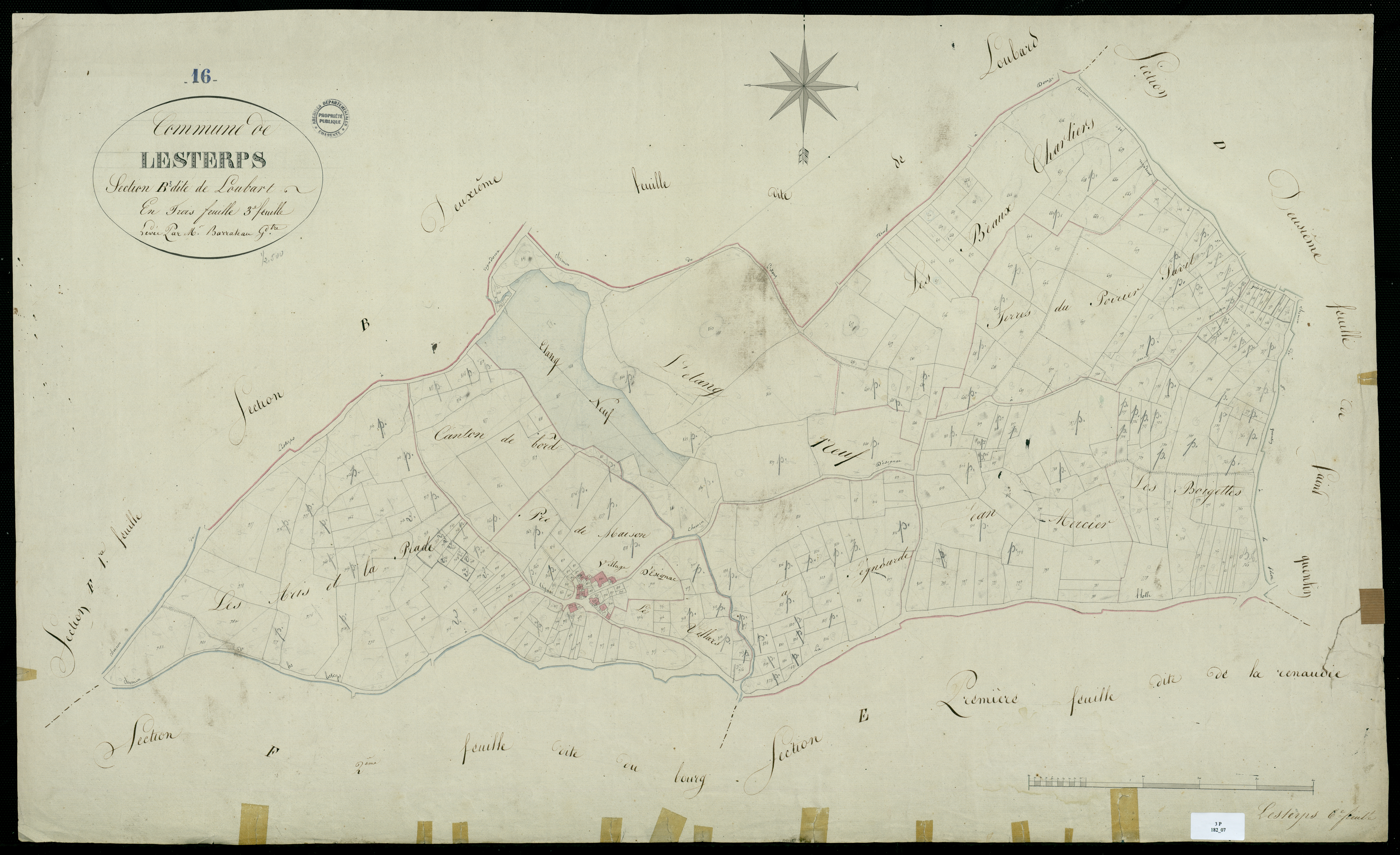 Lesterps - 3 P 182/7 - Section B dite de Loubard. Feuille 3.  | [s.d.]