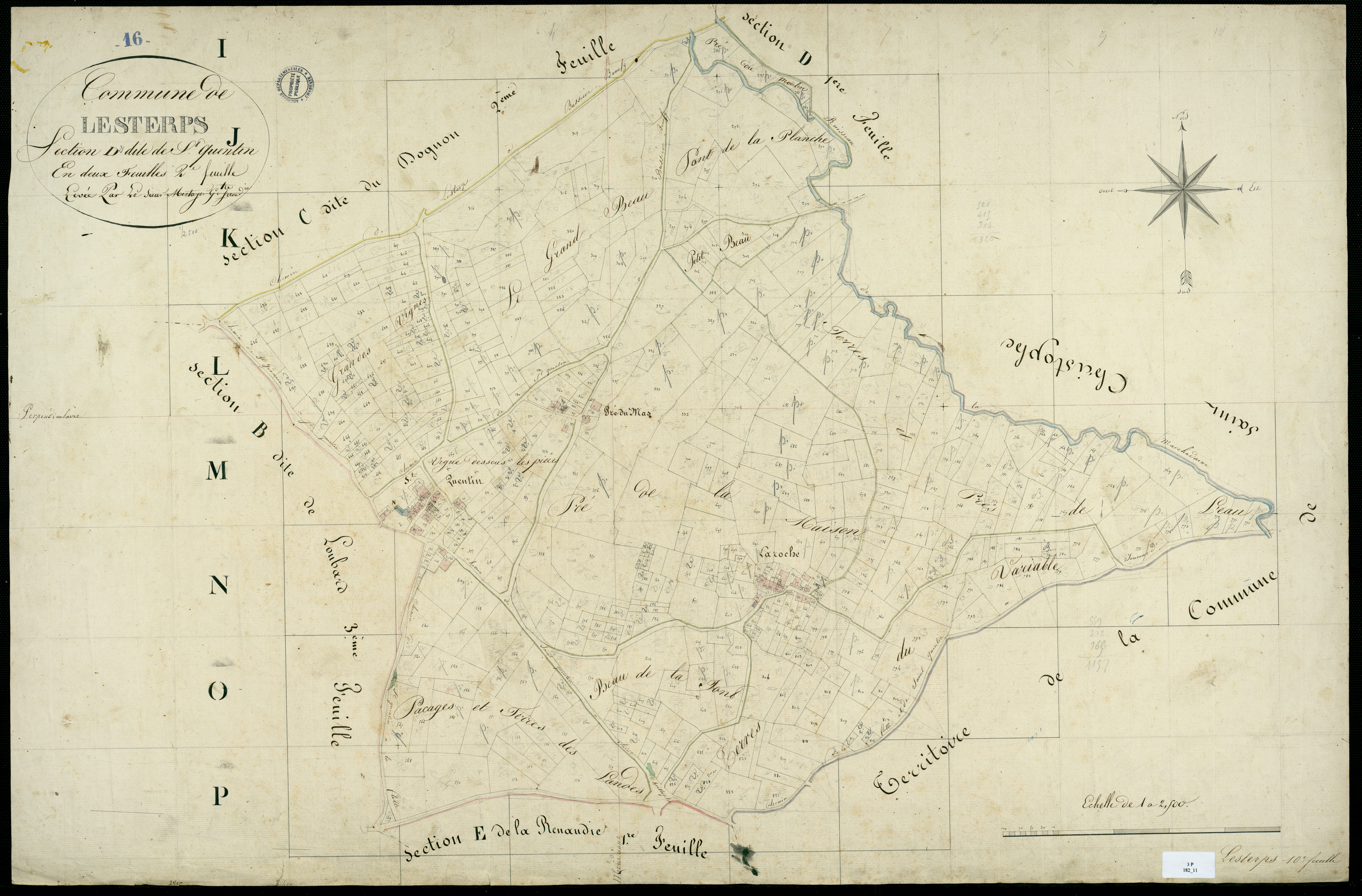 Lesterps - 3 P 182/11 - Section D dite de Saint-Quentin. Feuille 2.  | [s.d.]