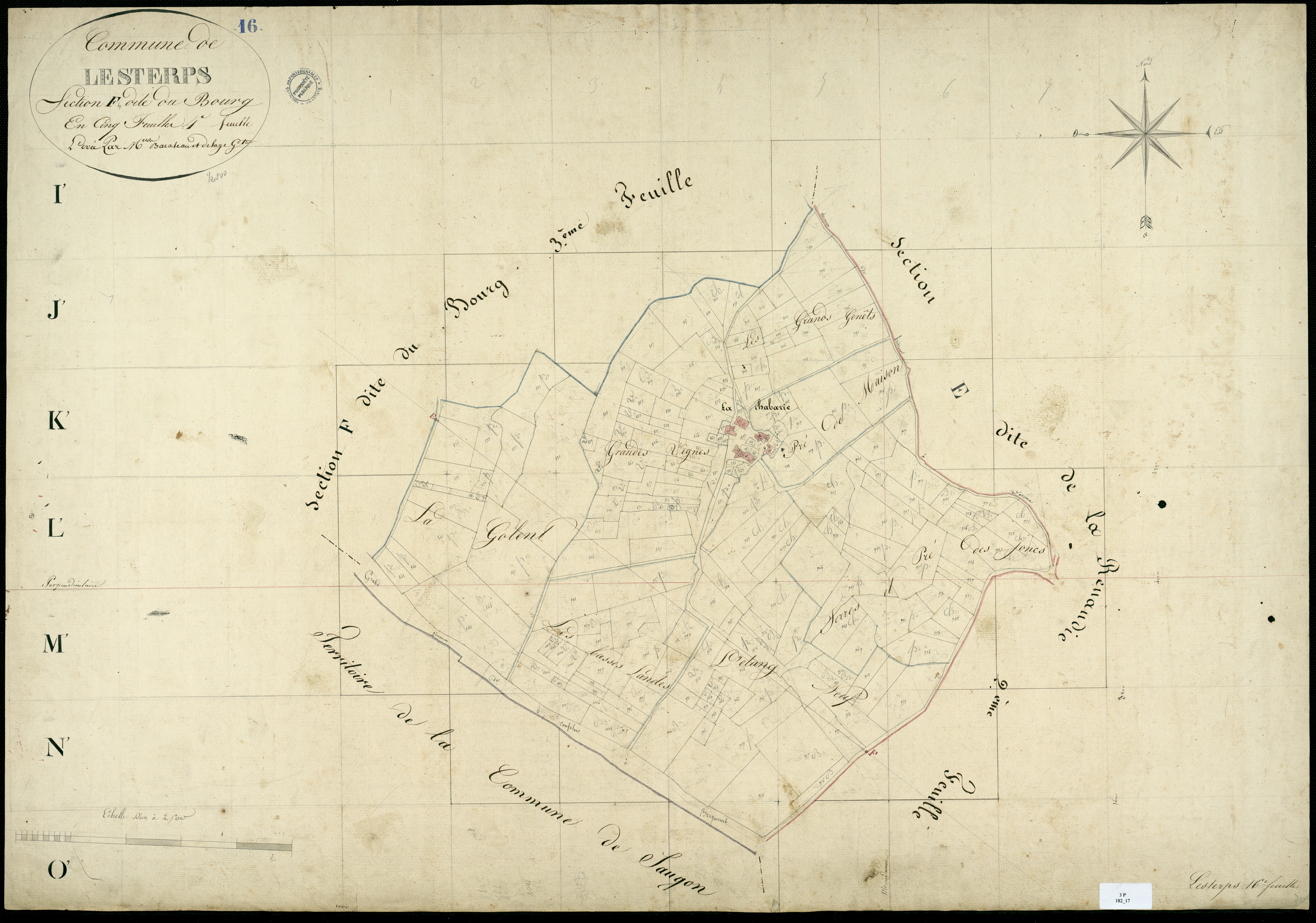 Lesterps - 3 P 182/17 - Section F dite du Bourg. Feuille 4.  | [s.d.]