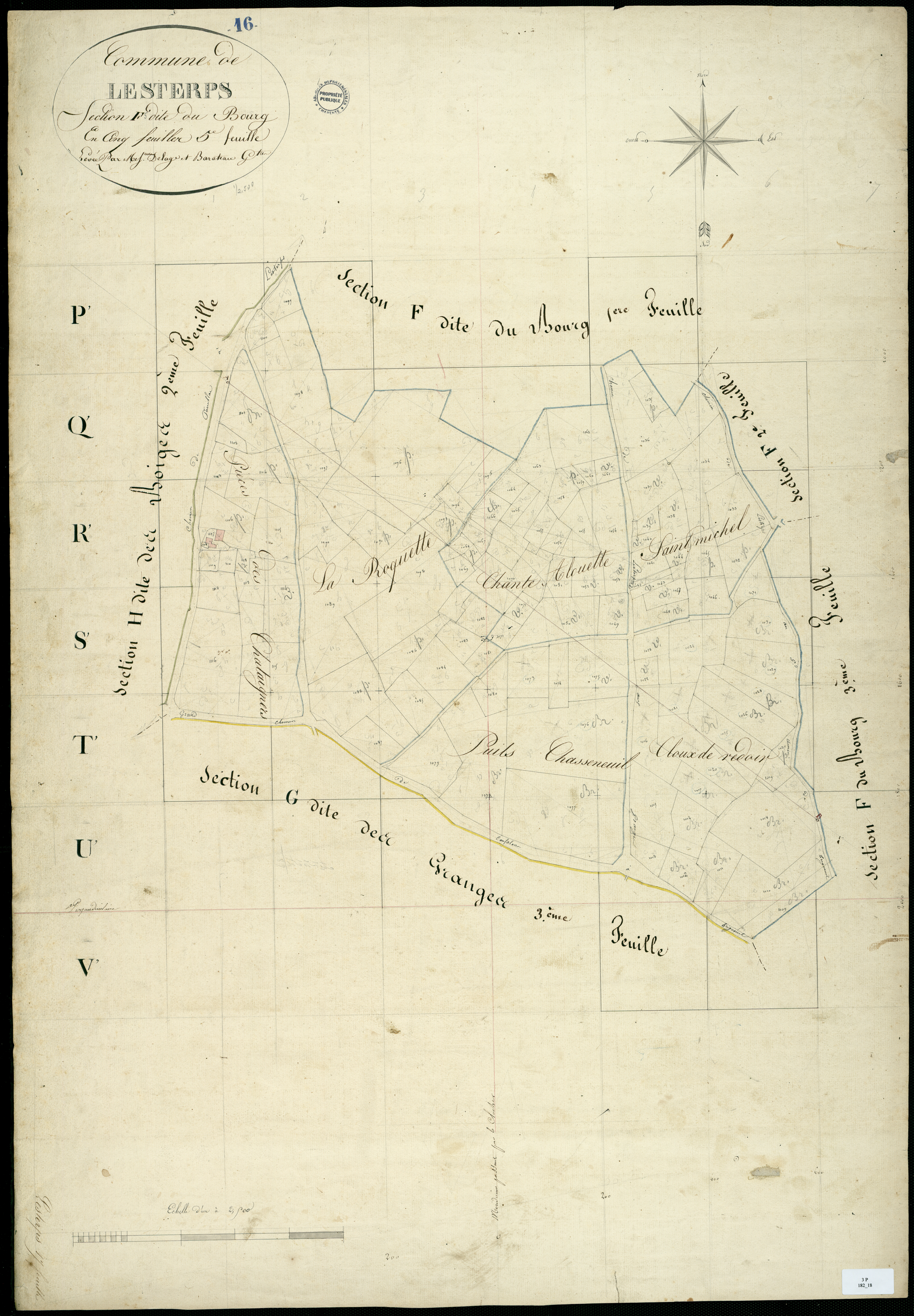 Lesterps - 3 P 182/18 - Section F dite du Bourg. Feuille 5.  | [s.d.]