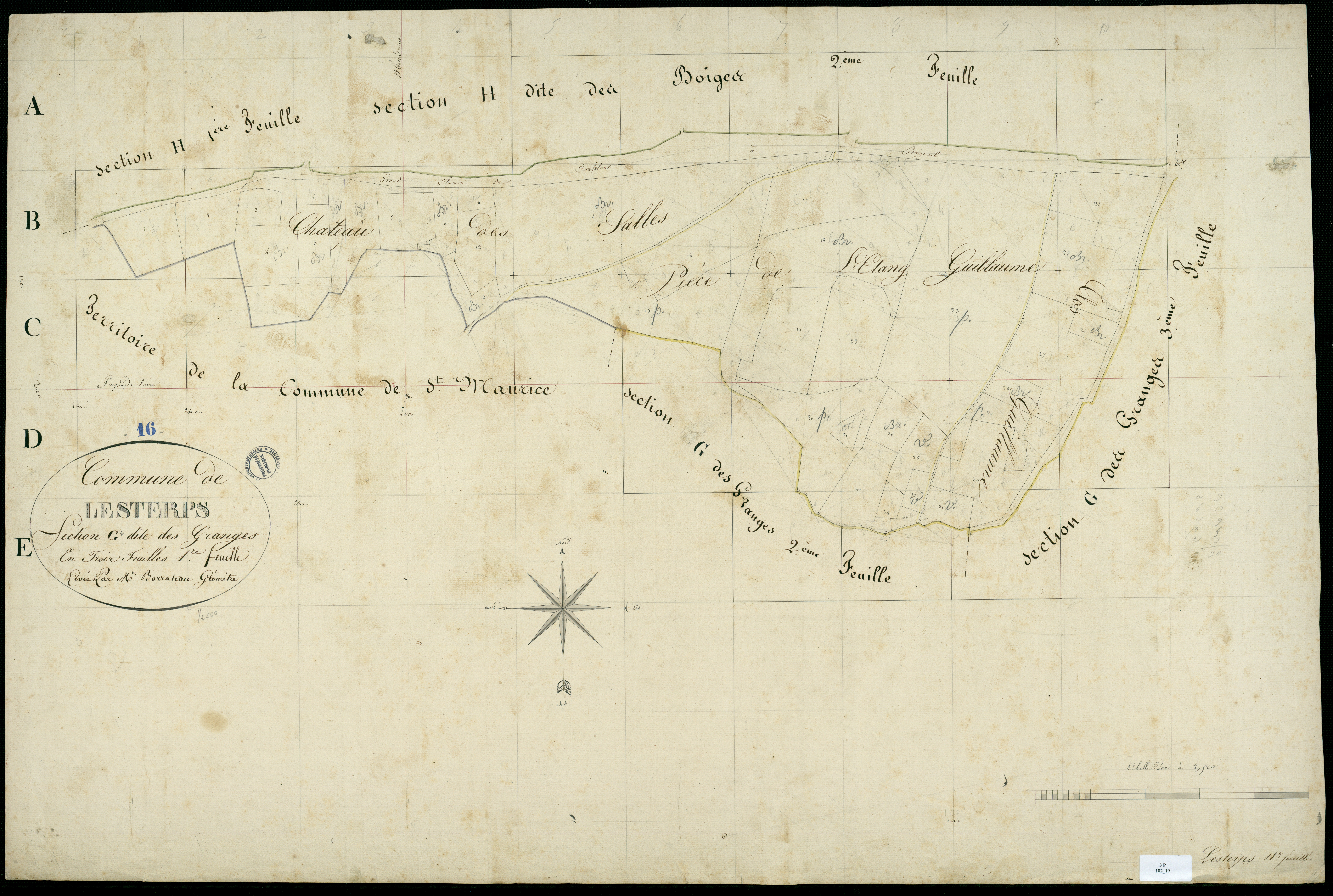 Lesterps - 3 P 182/19 - Section G dite des Granges. Feuille 1.  | [s.d.]