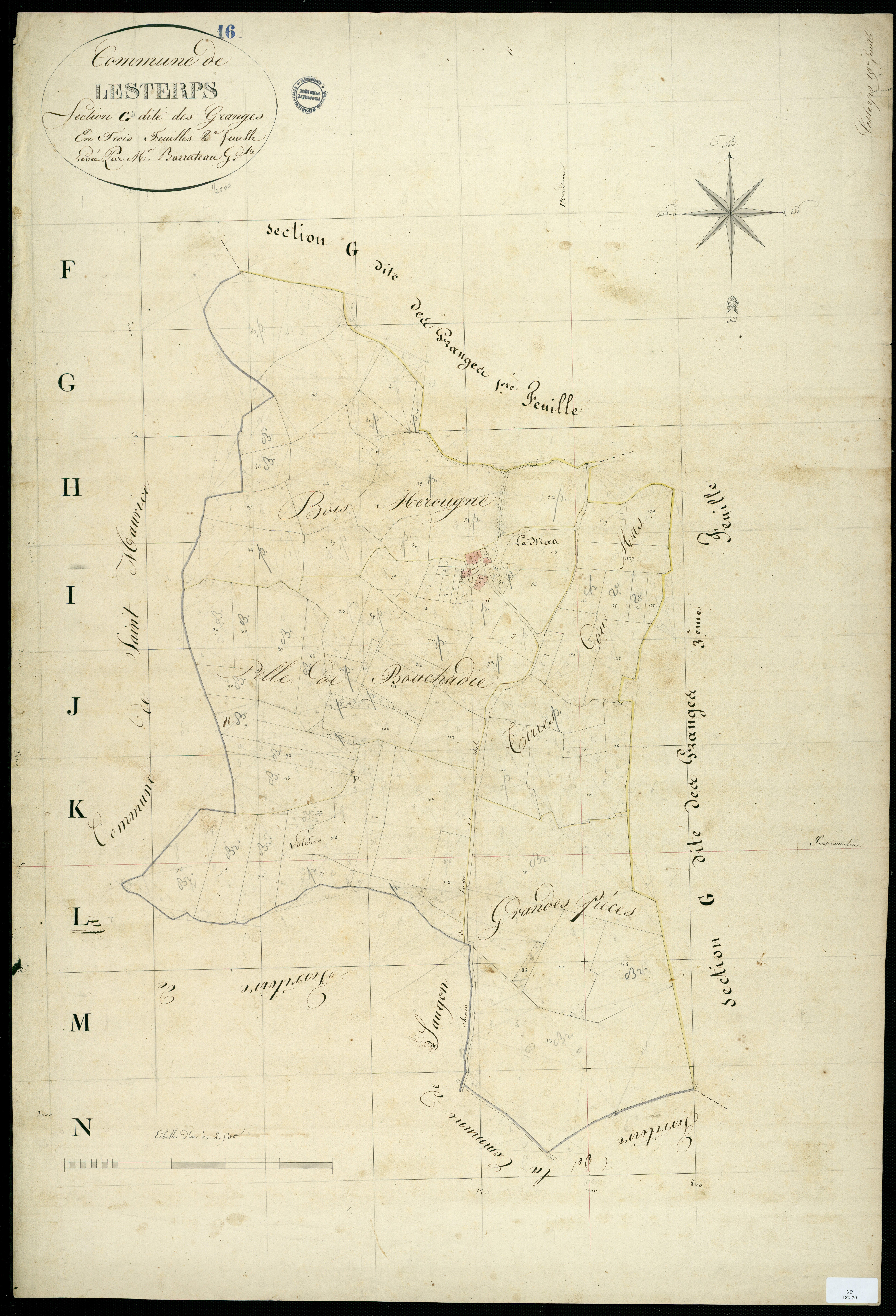 Lesterps - 3 P 182/20 - Section G dite des Granges. Feuille 2.  | [s.d.]