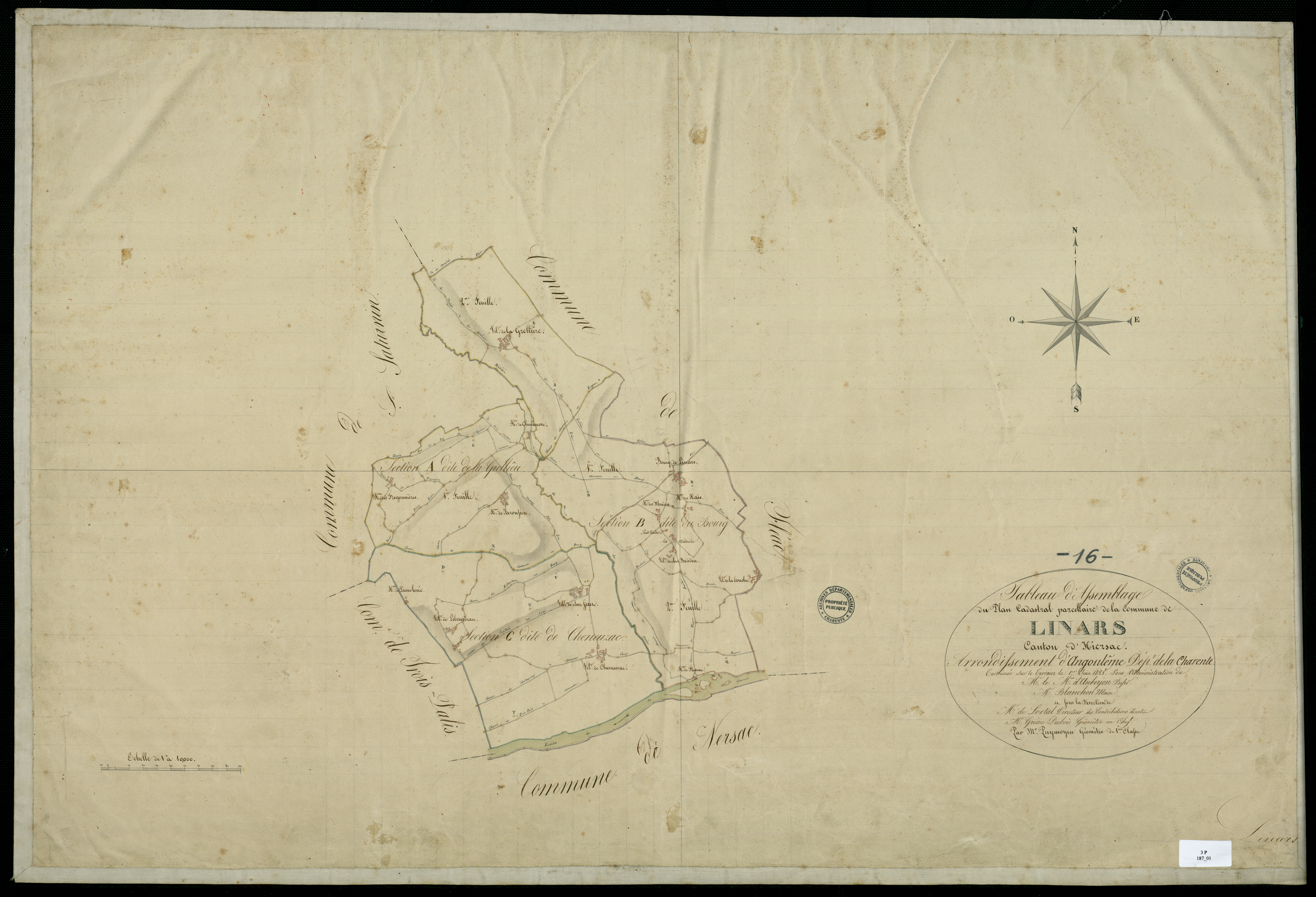 Linars - 3 P 187/1 - Tableau d'assemblage.  | 1828