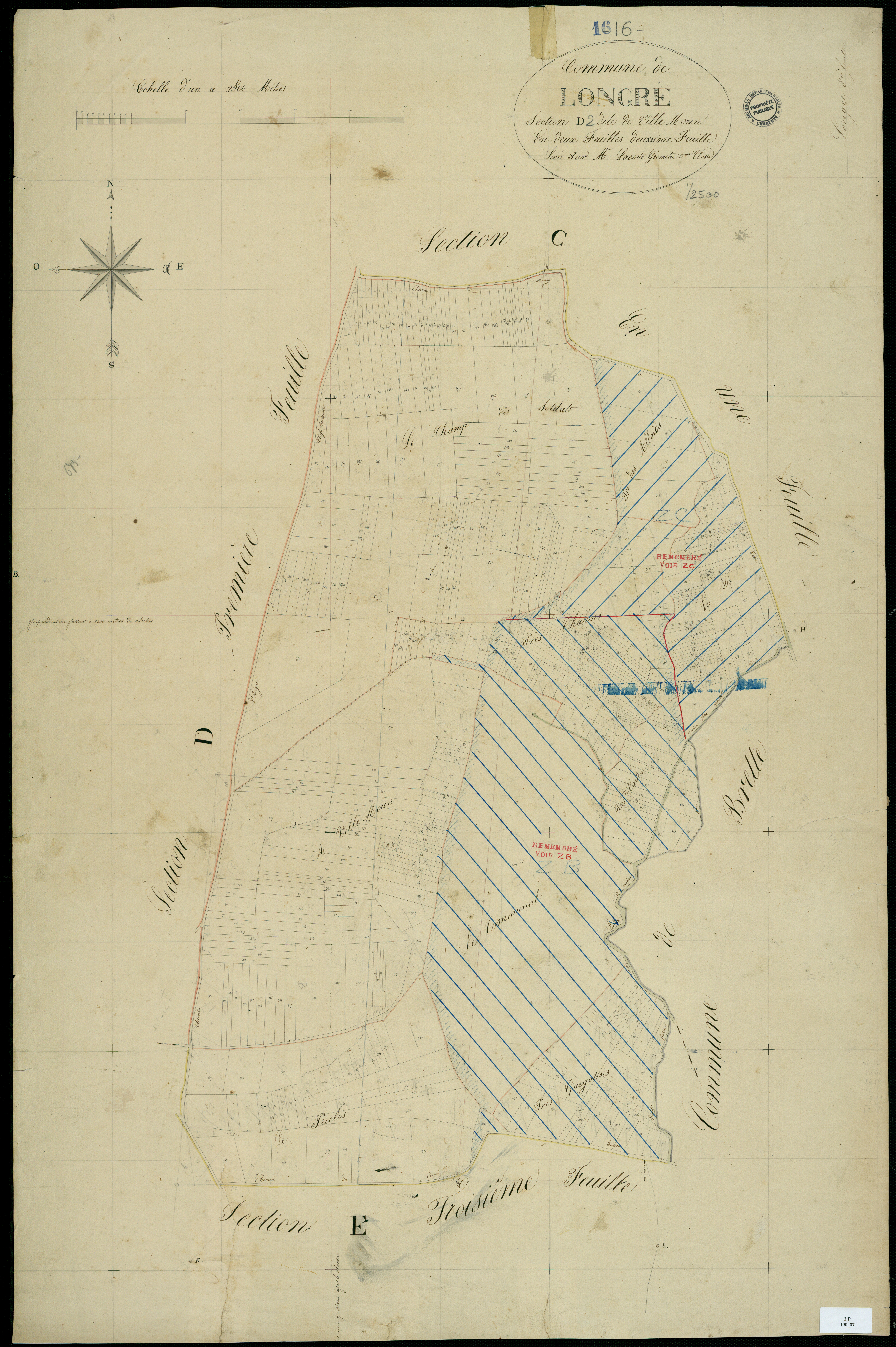 Longré - 3 P 190/7 - Section D dite de Ville-Morin. Feuille 2.  | [s.d.]
