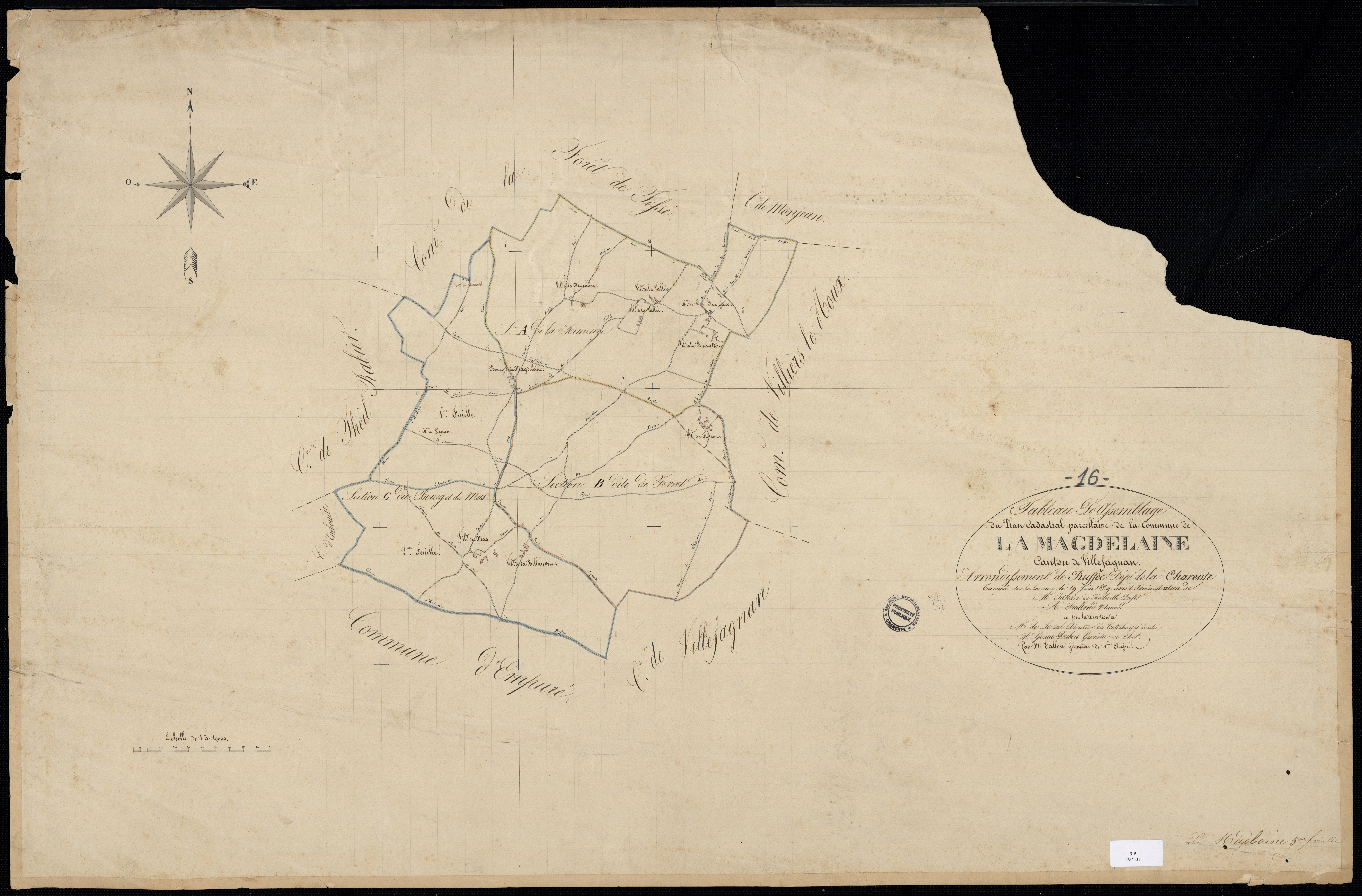 La Magdeleine - 3 P 197/1 - Tableau d'assemblage.  | 1829