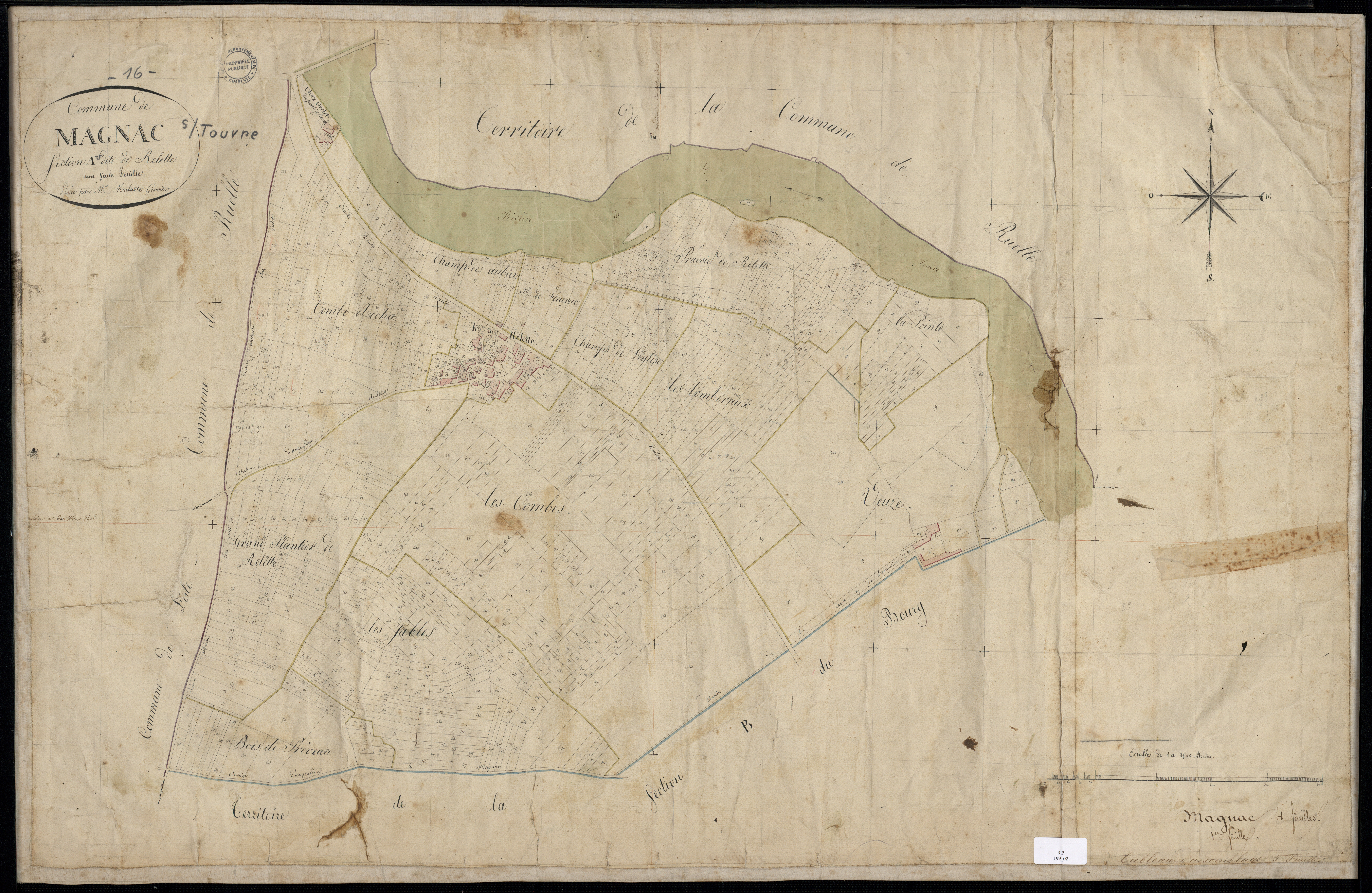 Magnac-sur-Touvre - 3 P 199/2 - Section A dite de Relette. Feuille 1.  | 1824
