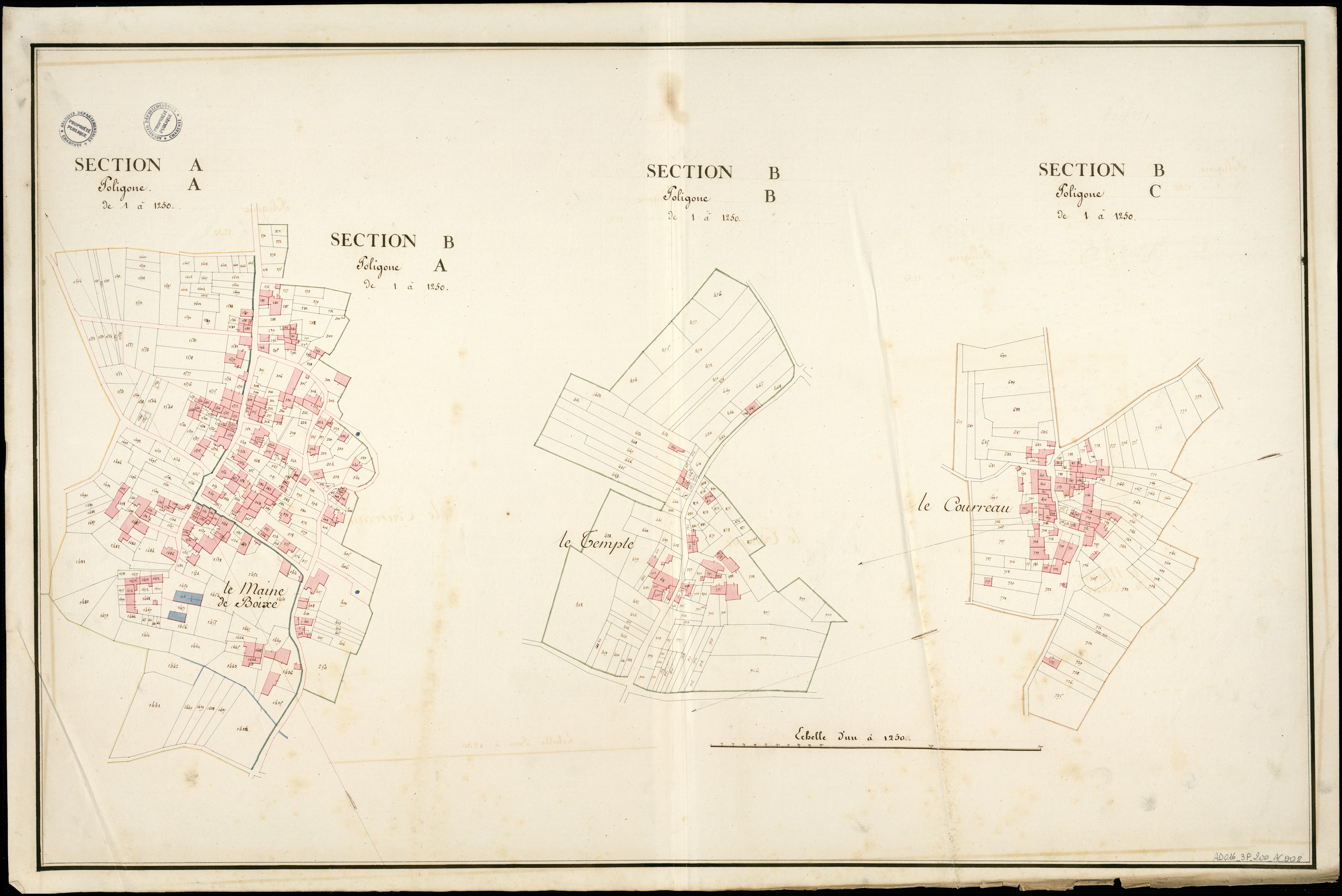 Maine-de-Boixe - 3 P 200/AC8 - Section A, B, C | 1810