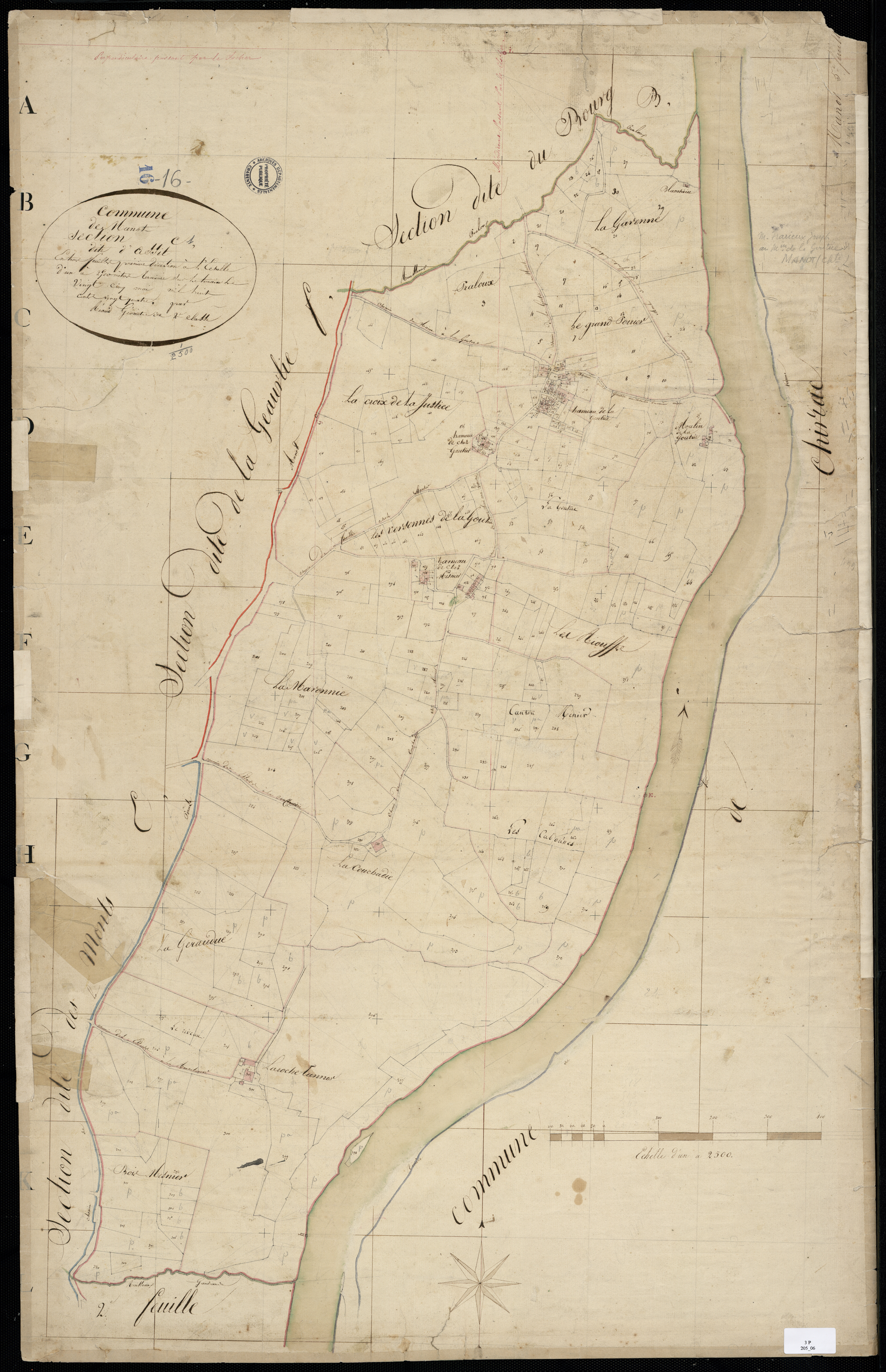 Manot - 3 P 25/6 - Section C dite d'Assit. Feuille 2.  | 1824