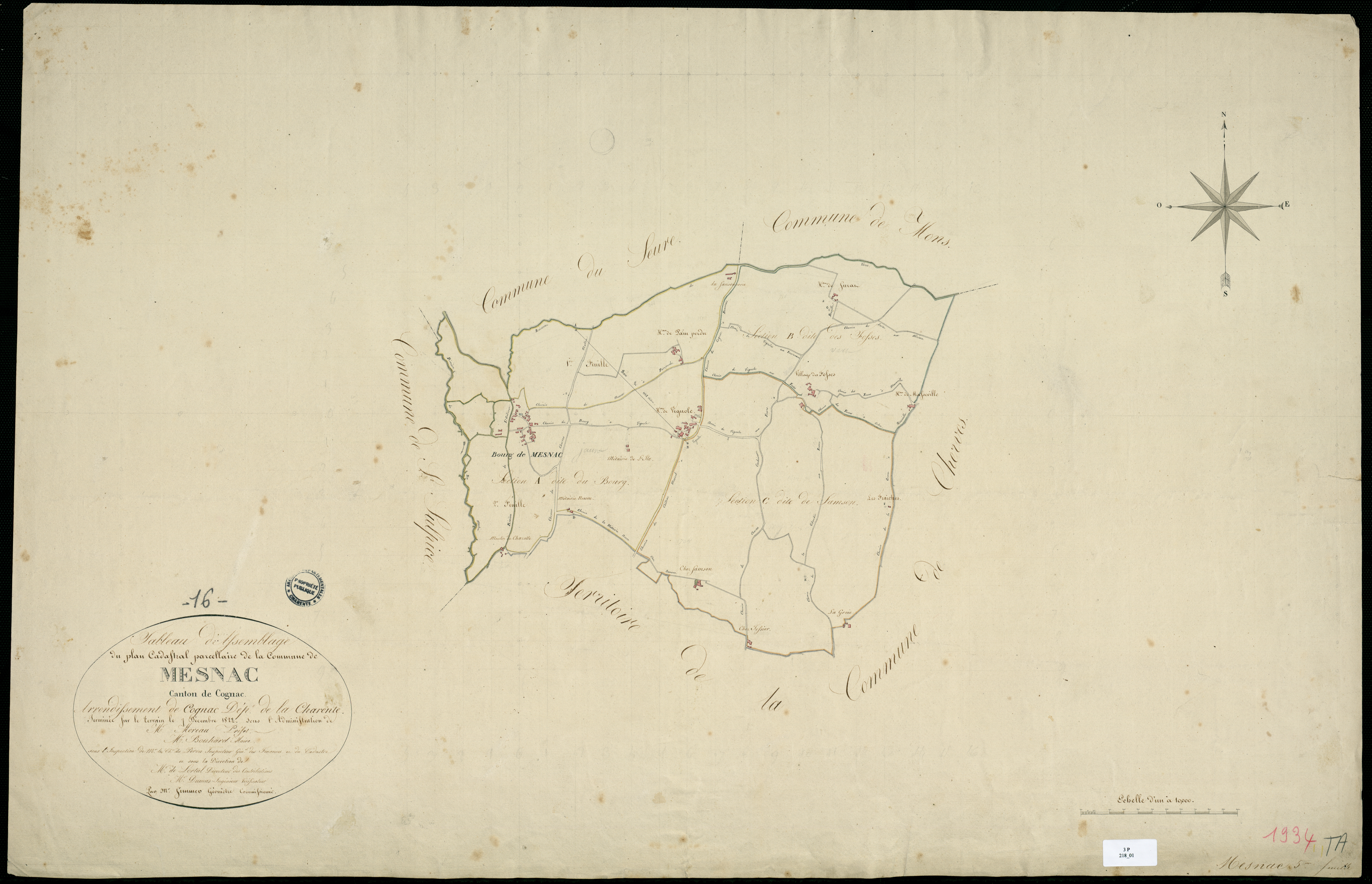 Mesnac - 3 P 218/1 - Tableau d'assemblage.  | 1822