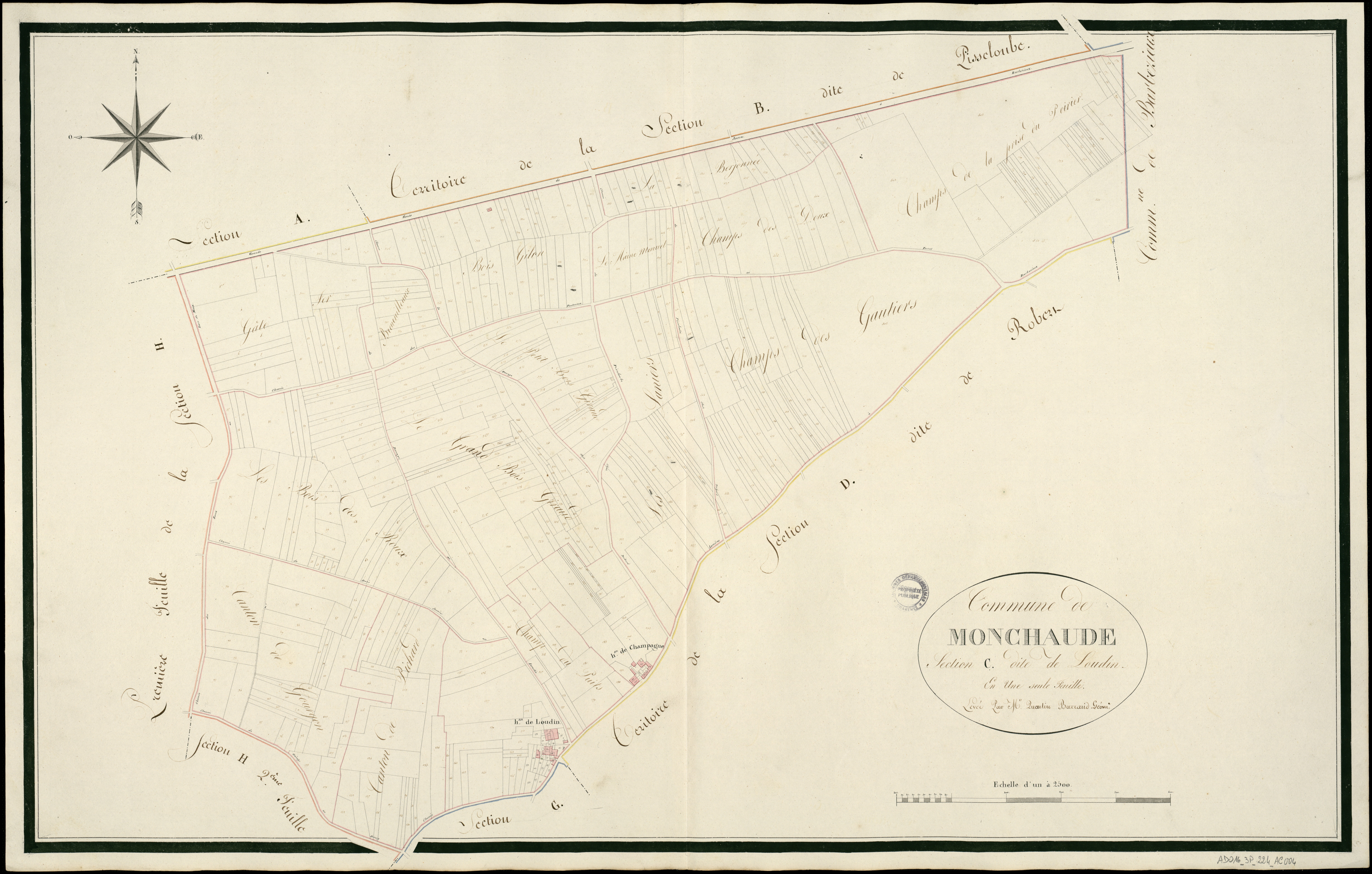 Montchaude - 3 P 224/AC4 - Section C dite de Loudin  | 1818