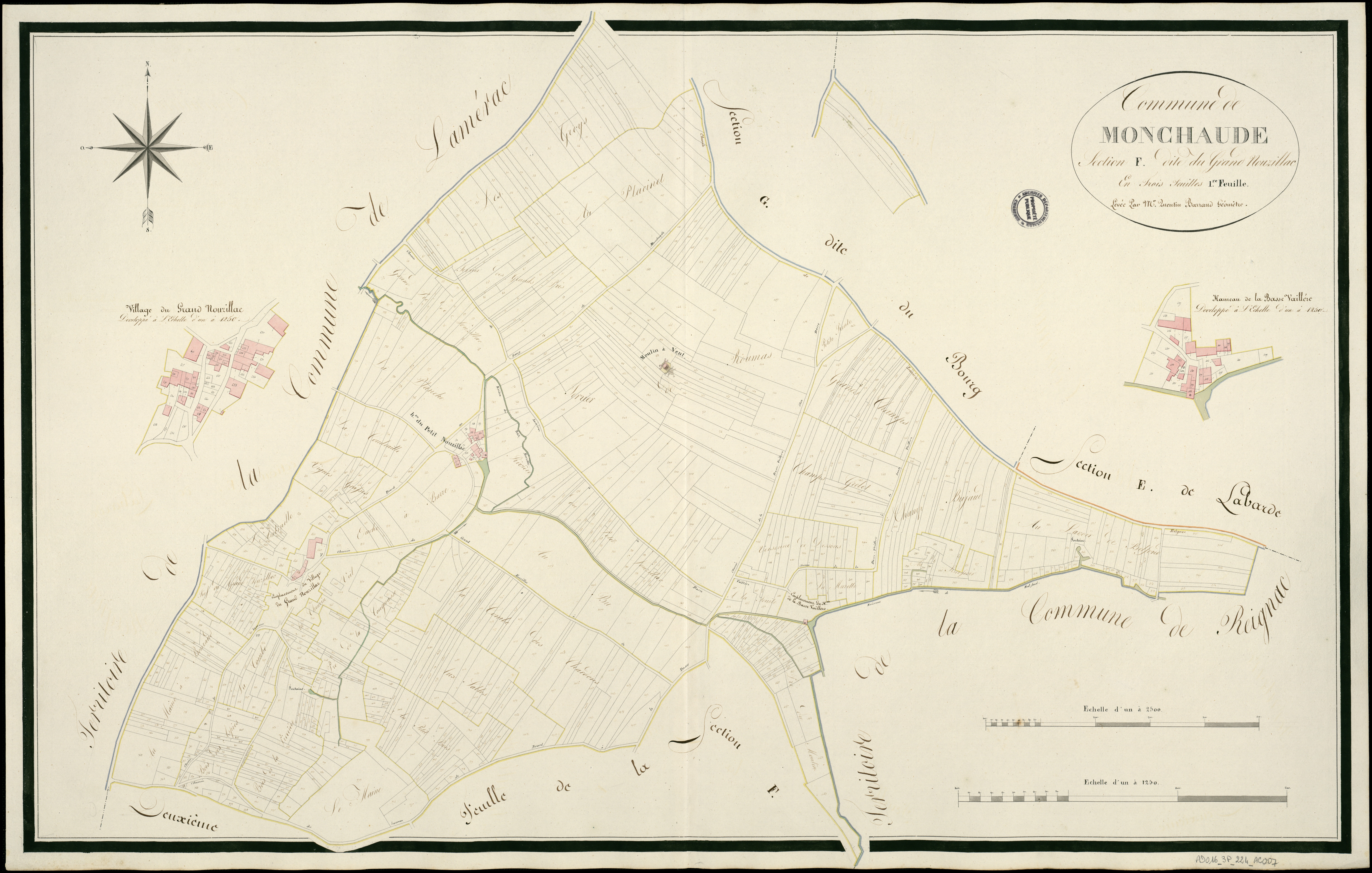 Montchaude - 3 P 224/AC7 - Section F dite de Grand-Nouzillac  | 1818
