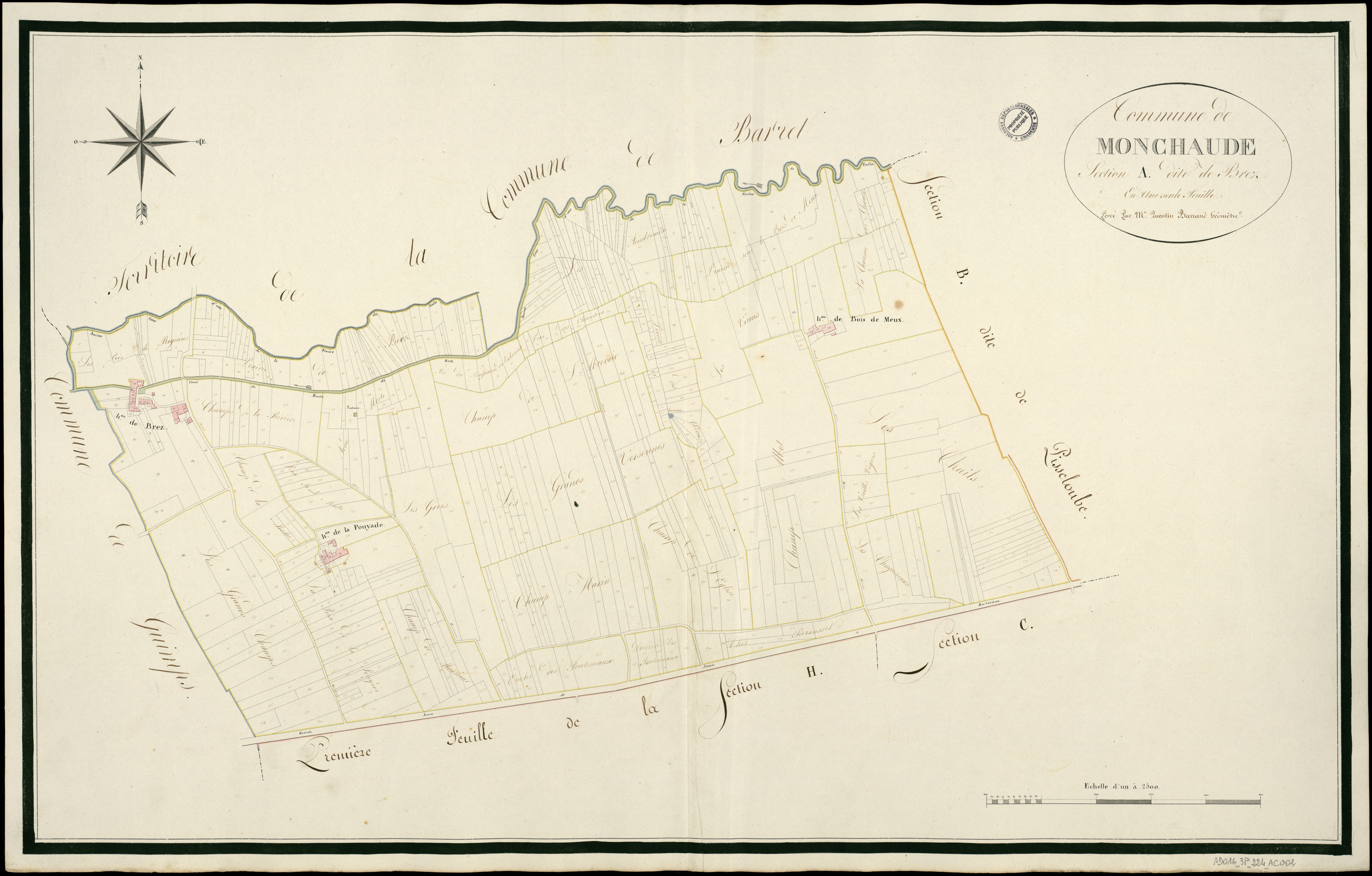 Montchaude - 3 P 224/AC2 - Section A dite de Brez  | 1818