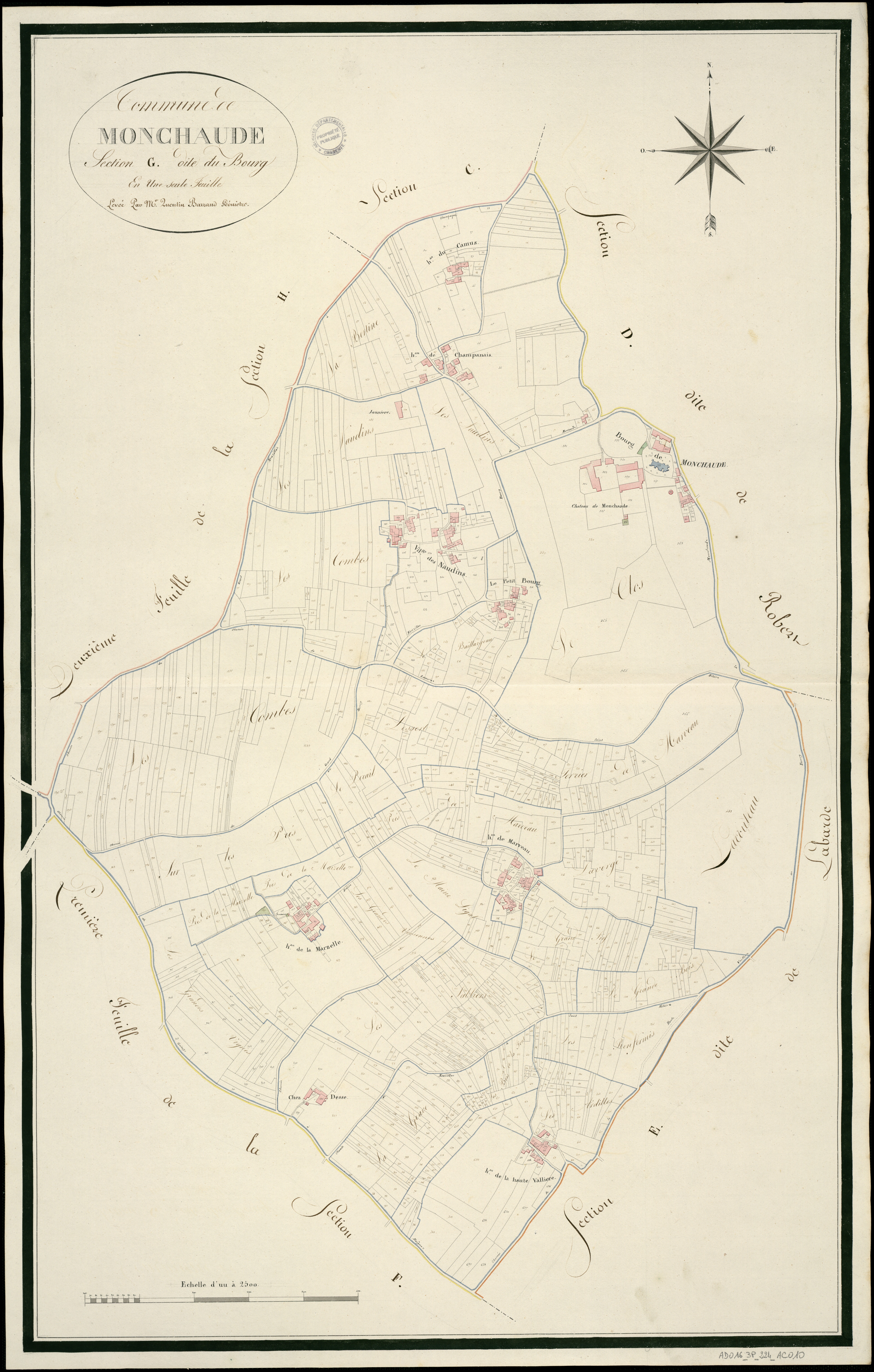 Montchaude - 3 P 224/AC10 - Section G dite du Bourg  | 1814
