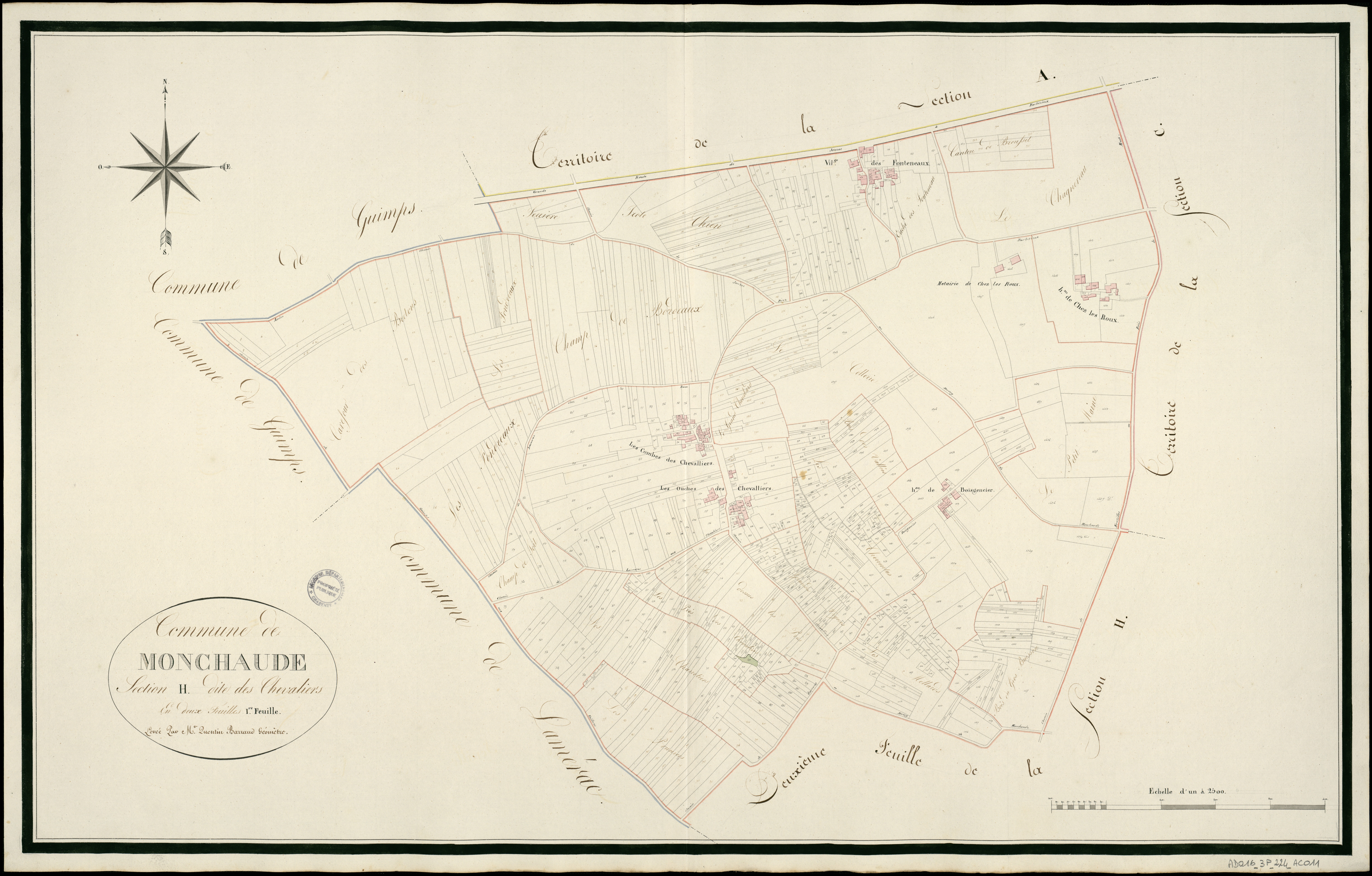 Montchaude - 3 P 224/AC11 - Section H dite des Chevaliers  | 1814