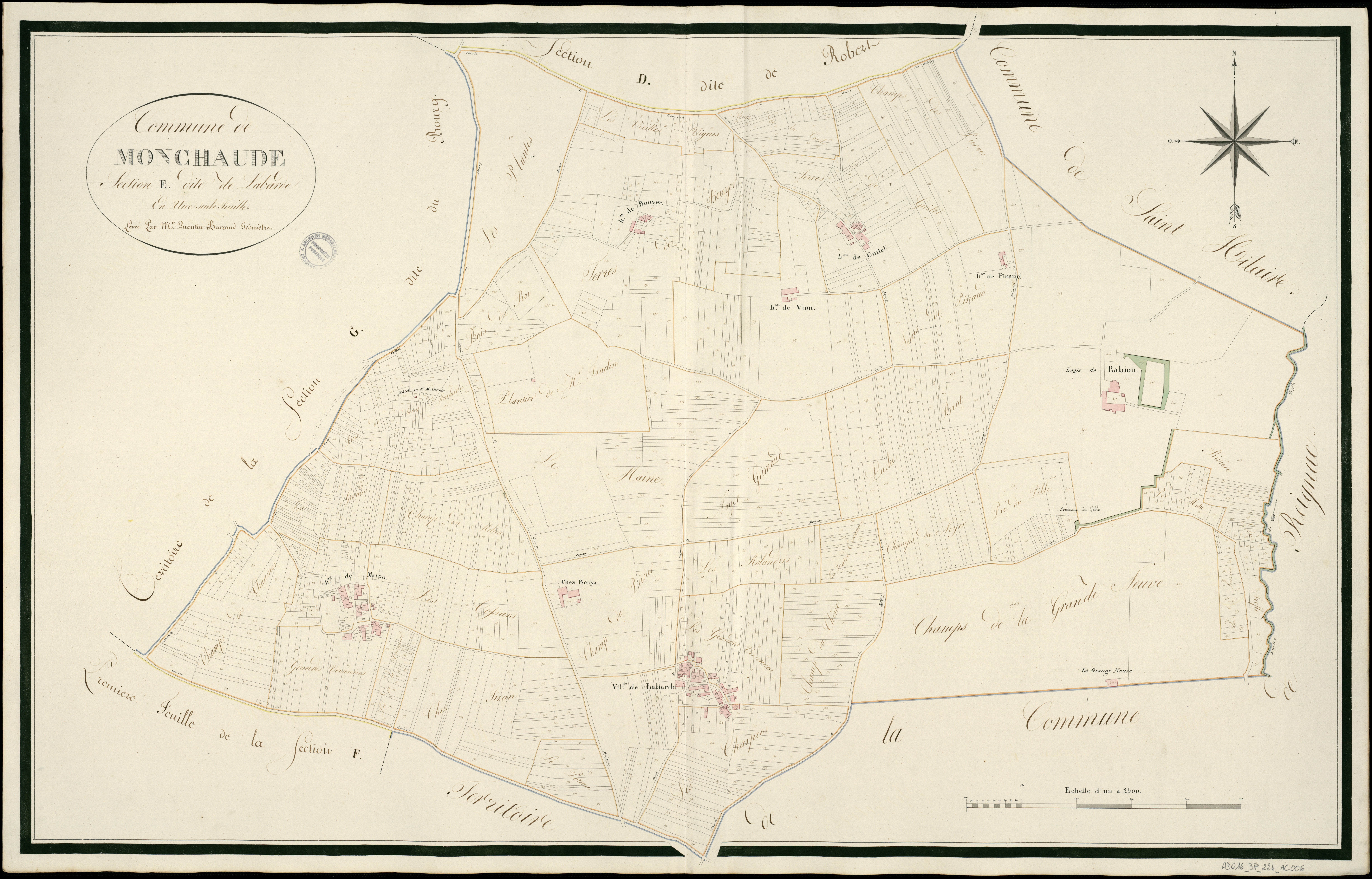 Montchaude - 3 P 224/AC6 - Section E dite de Labarde  | 1818