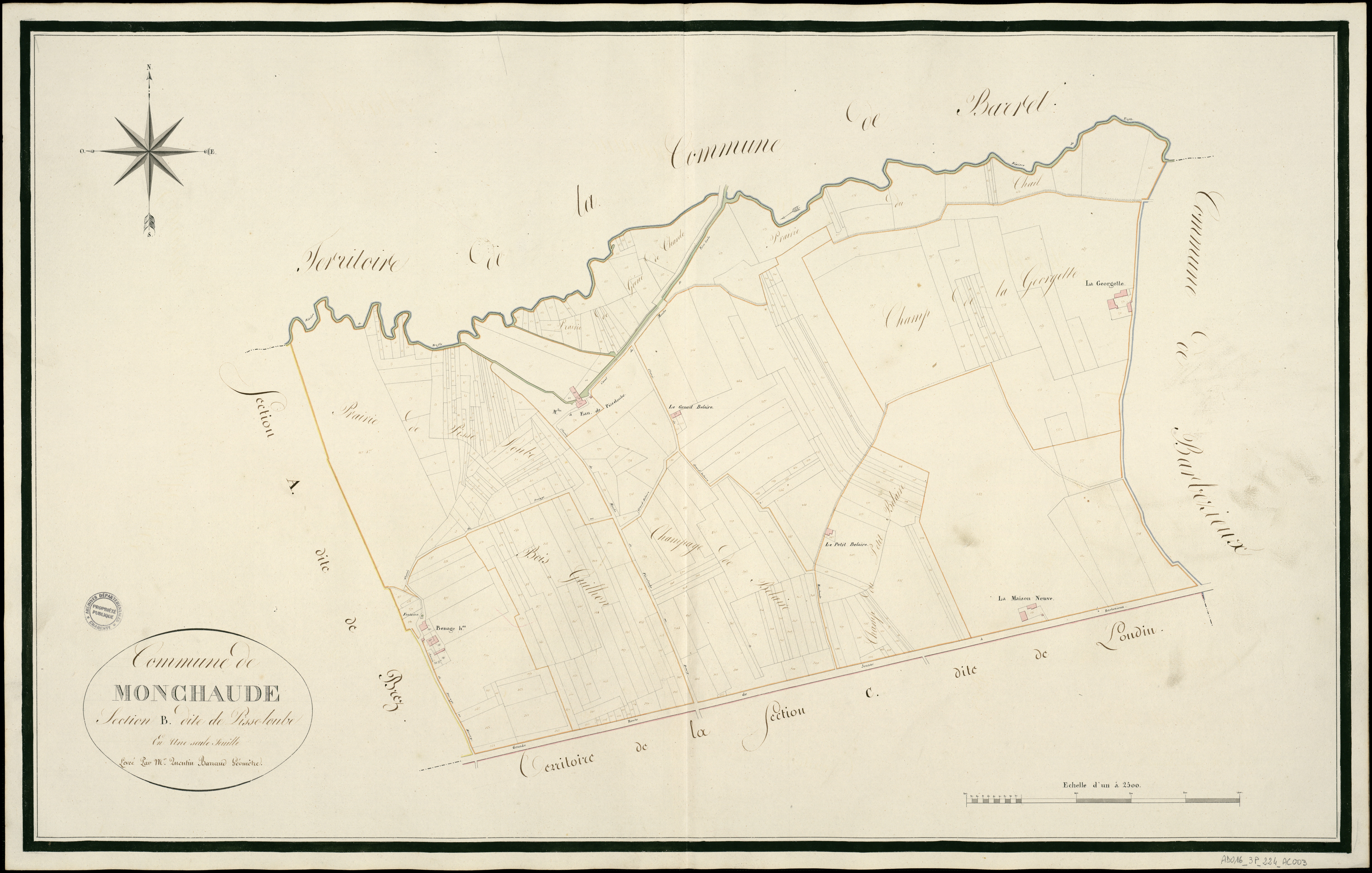 Montchaude - 3 P 224/AC3 - Section B dite de Pisseloube  | 1818