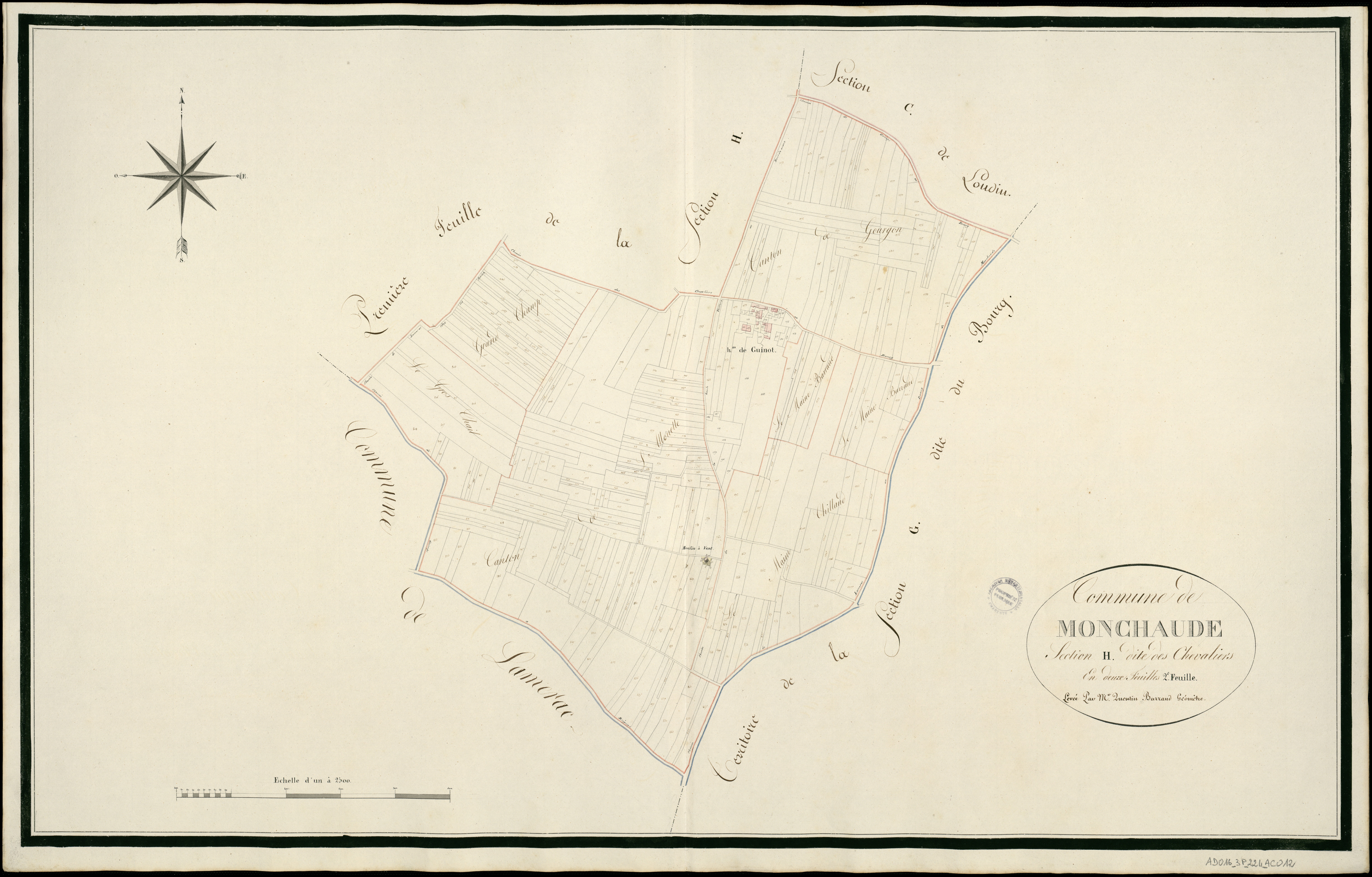 Montchaude - 3 P 224/AC12 - Section H dite des Chevaliers  | 1814