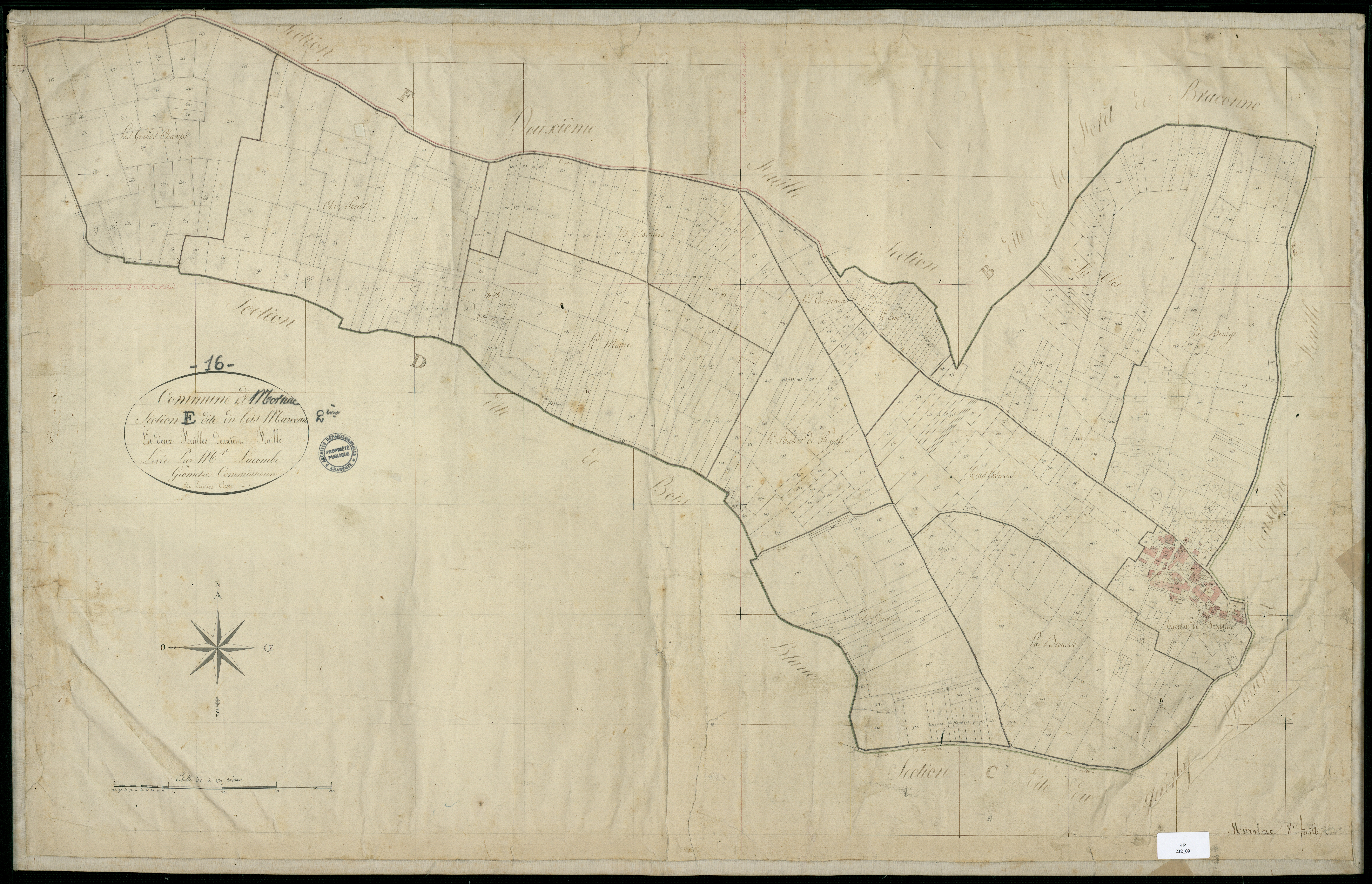 Mornac - 3 P 232/9 - Section E dite du Bois Marceau. Feuille 2.  | 1824
