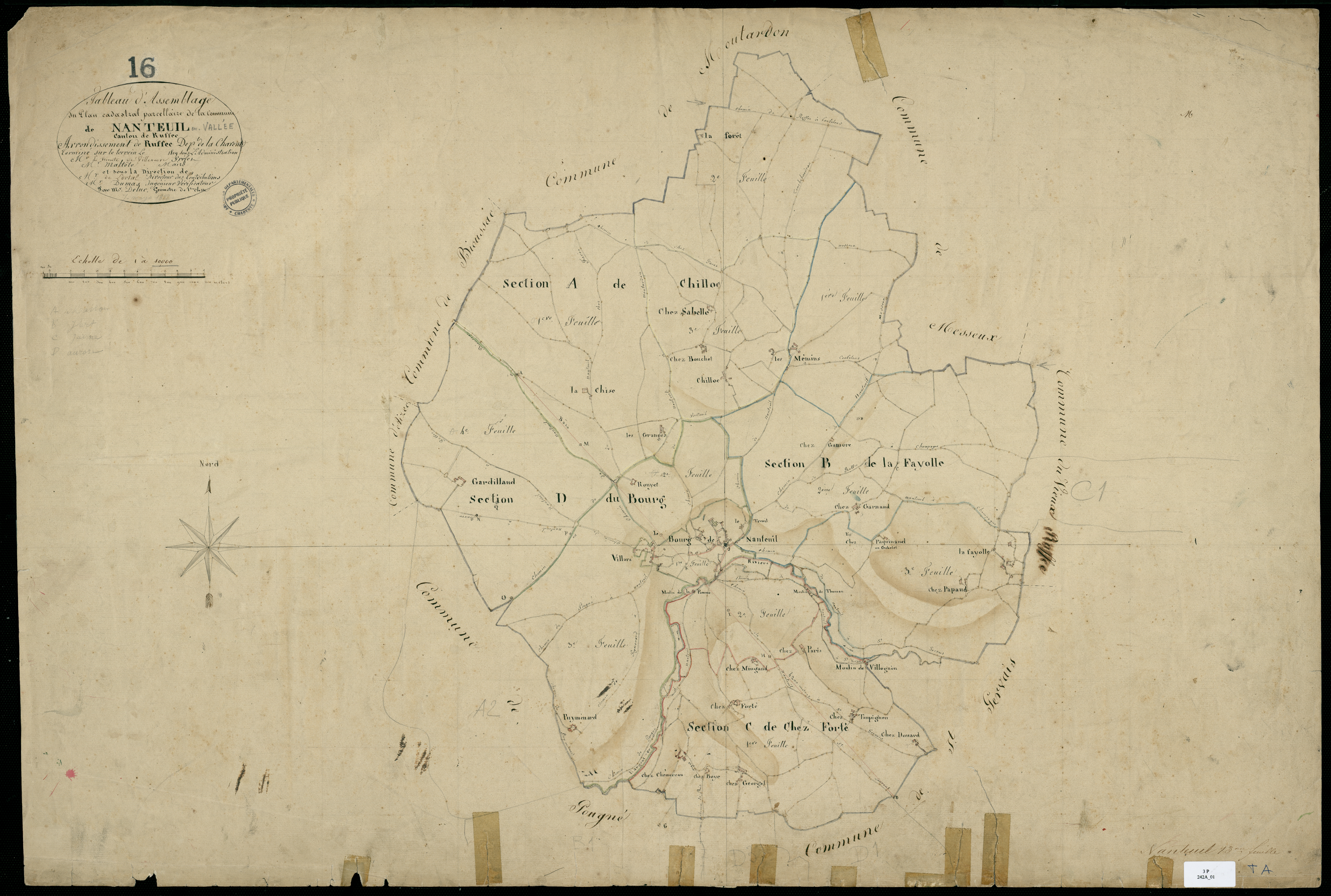 Nanteuil-en-Vallée - 3 P 242A/1 - Tableau d'assemblage.  | 1819