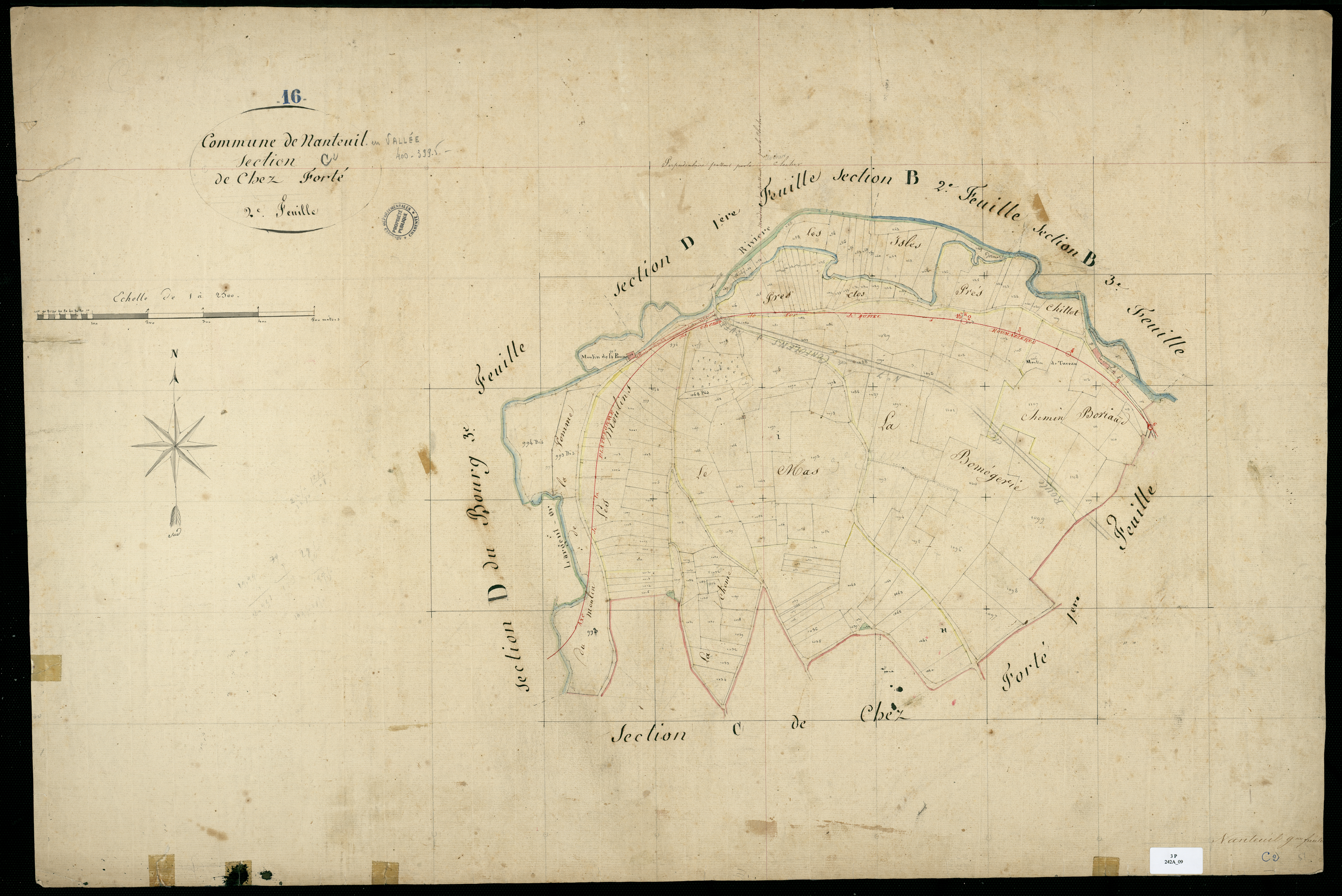 Nanteuil-en-Vallée - 3 P 242A/9 - Section C dite de chez Forté. Feuille 2.  | 1819