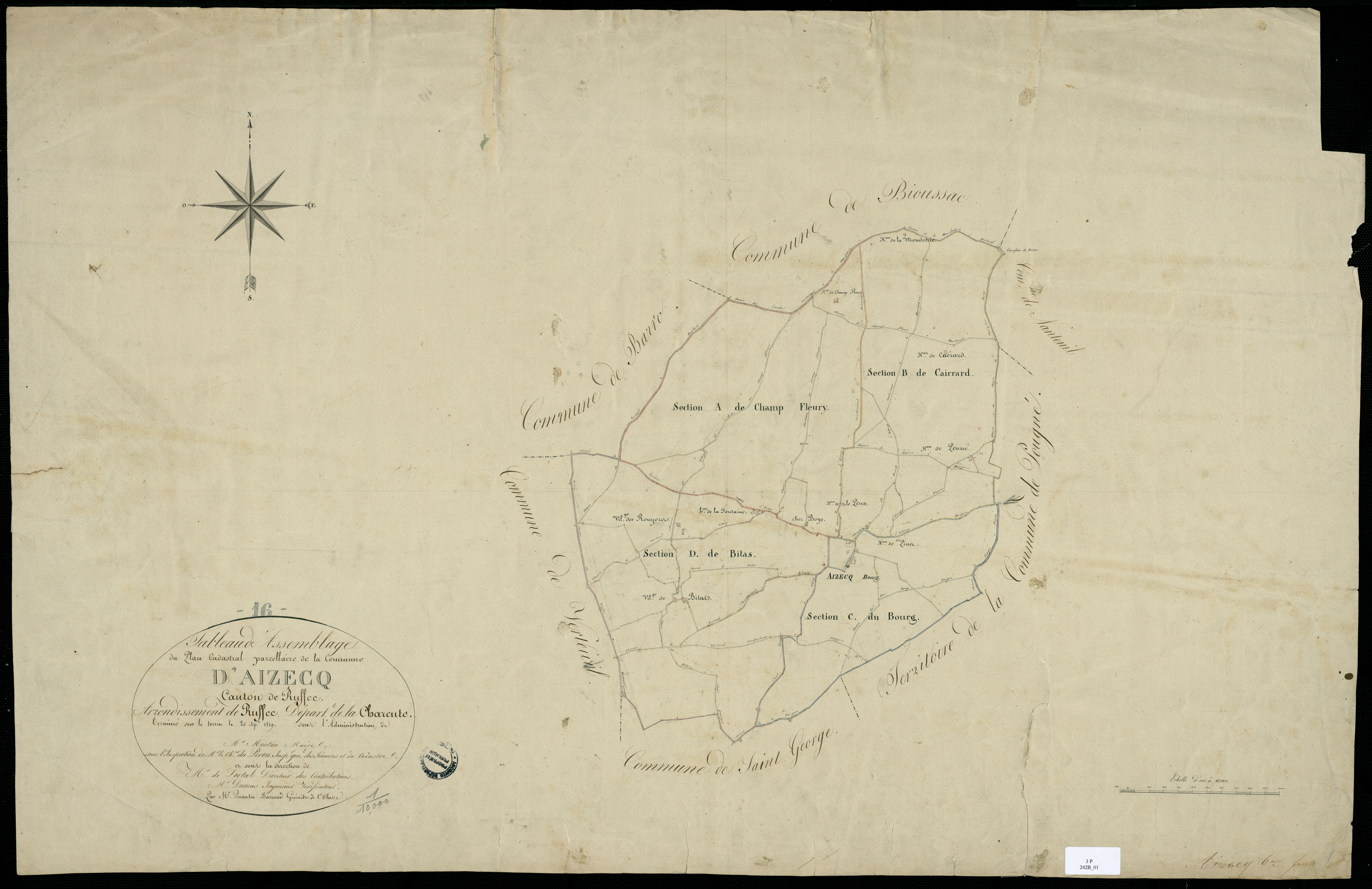 Nanteuil-en-Vallée - 3 P 242B/1 - Tableau d'assemblage.  | 1819