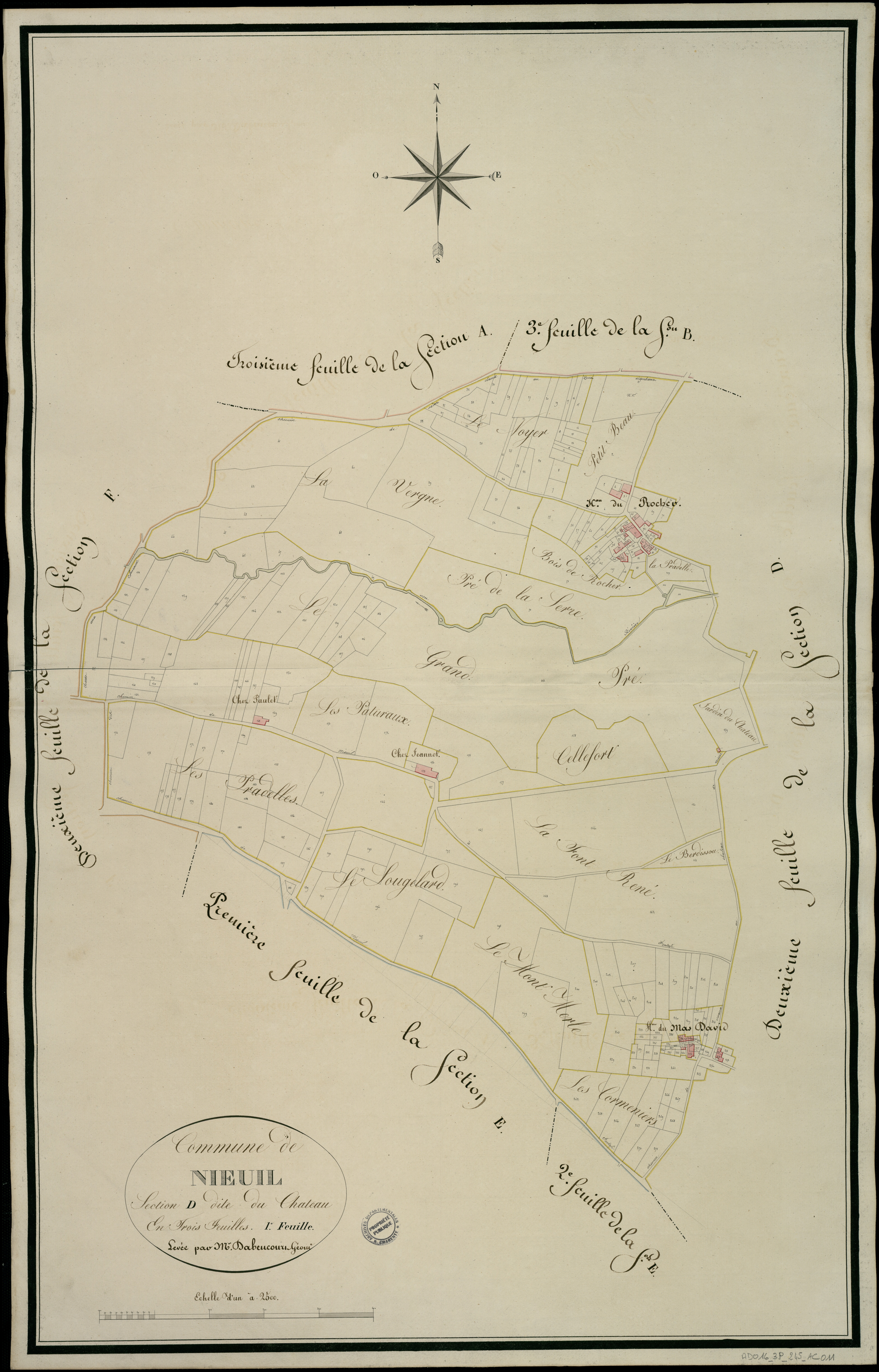 Nieuil - 3 P 245/AC11 - Section D dite du Château  | 1808