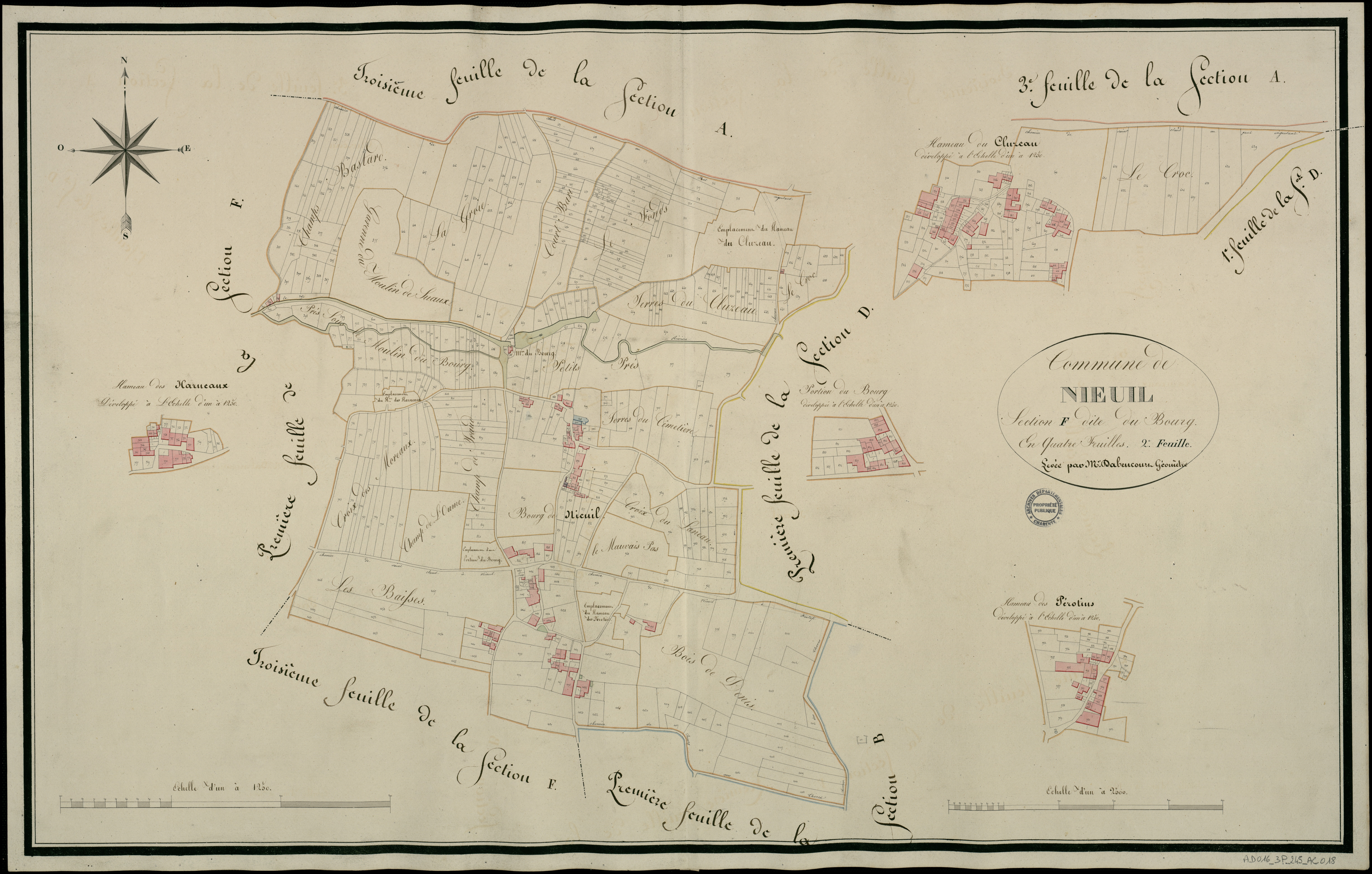 Nieuil - 3 P 245/AC18 - Section F dite du Bourg  | 1819