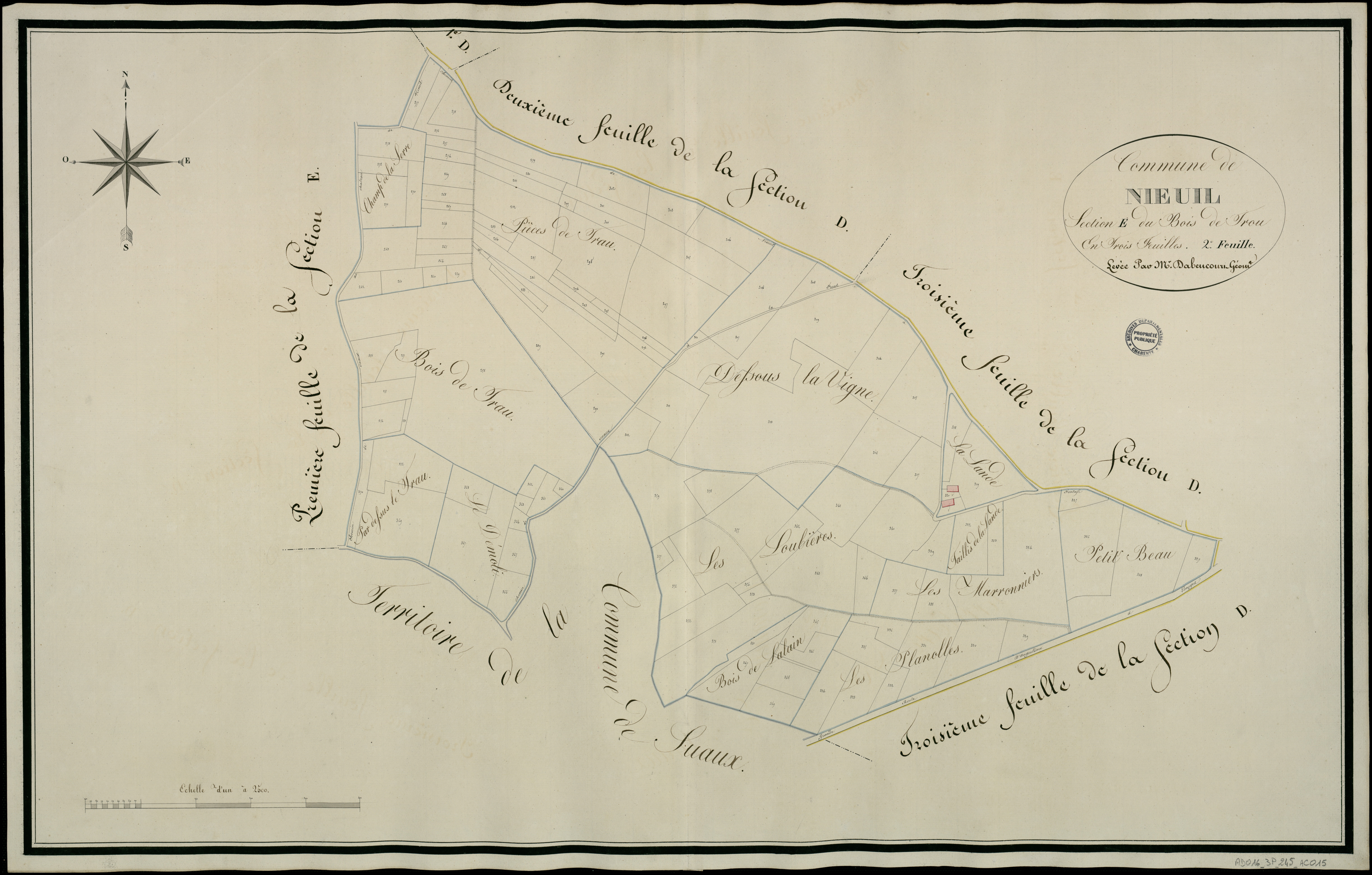 Nieuil - 3 P 245/AC15 - Section E dite du Bois de Trou  | 1819