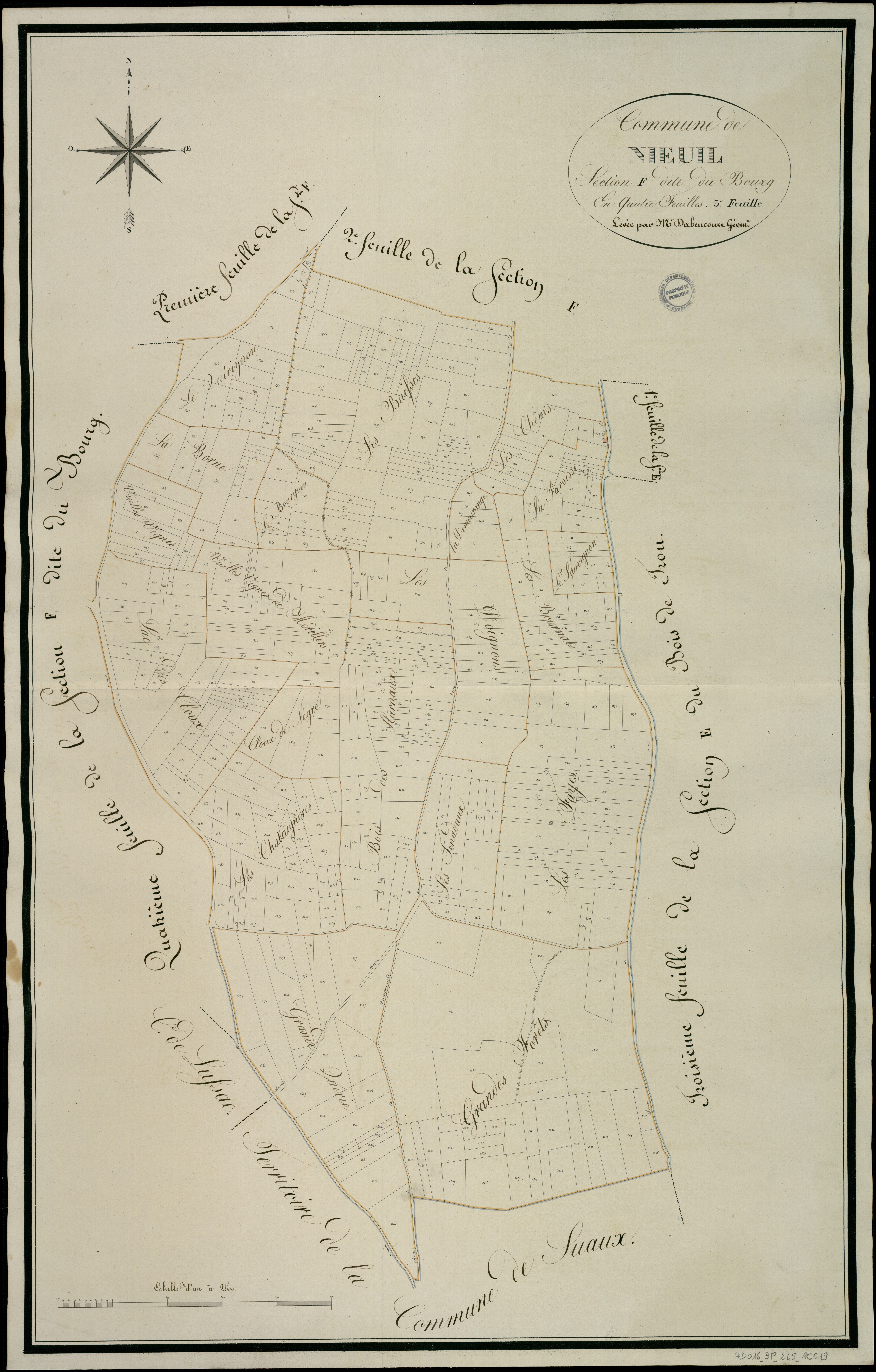 Nieuil - 3 P 245/AC19 - Section F dite du Bourg  | 1819