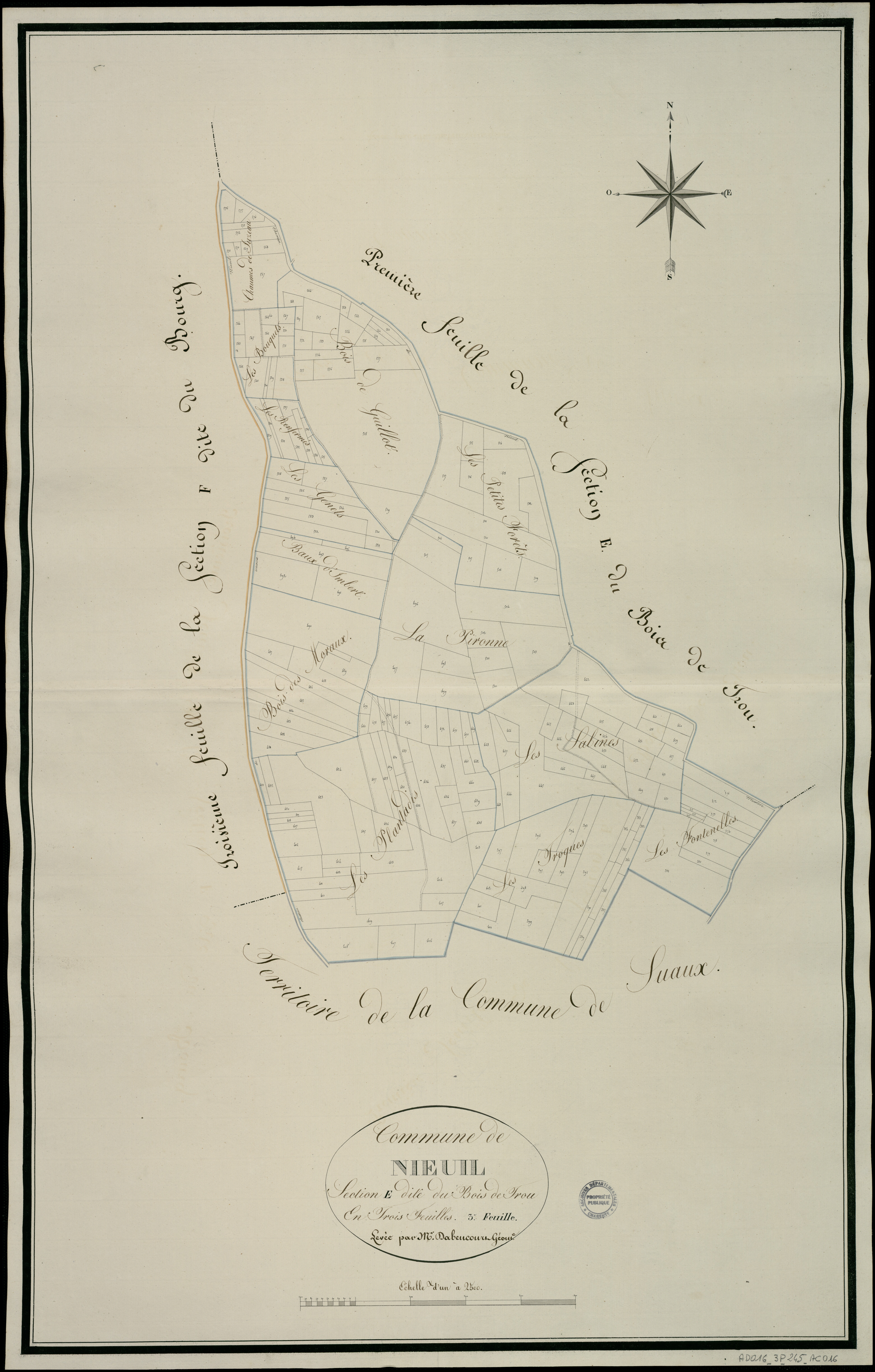 Nieuil - 3 P 245/AC16 - Section E dite du Bois de Trou  | 1819