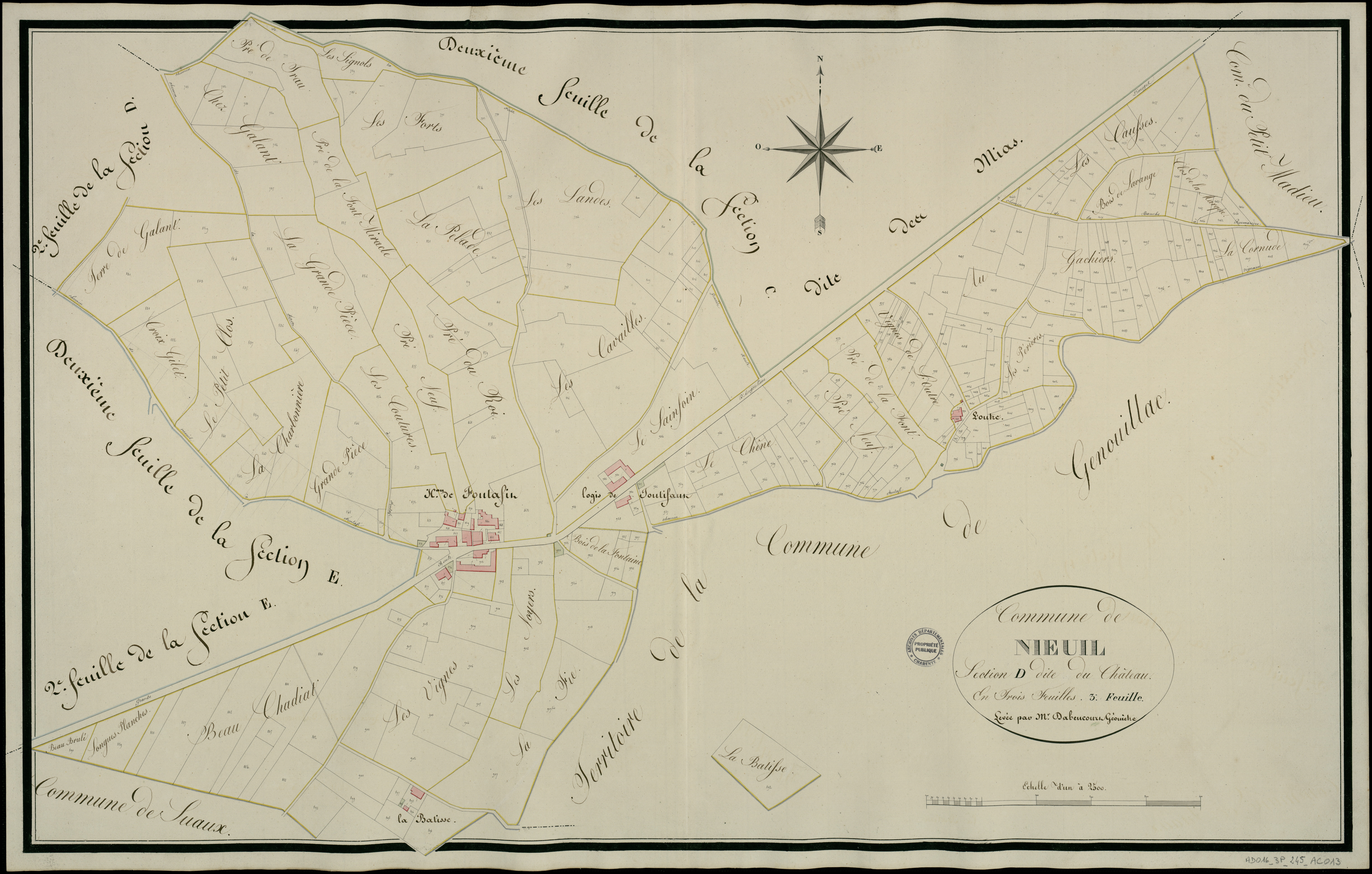 Nieuil - 3 P 245/AC13 - Section D dite du Château  | 1819