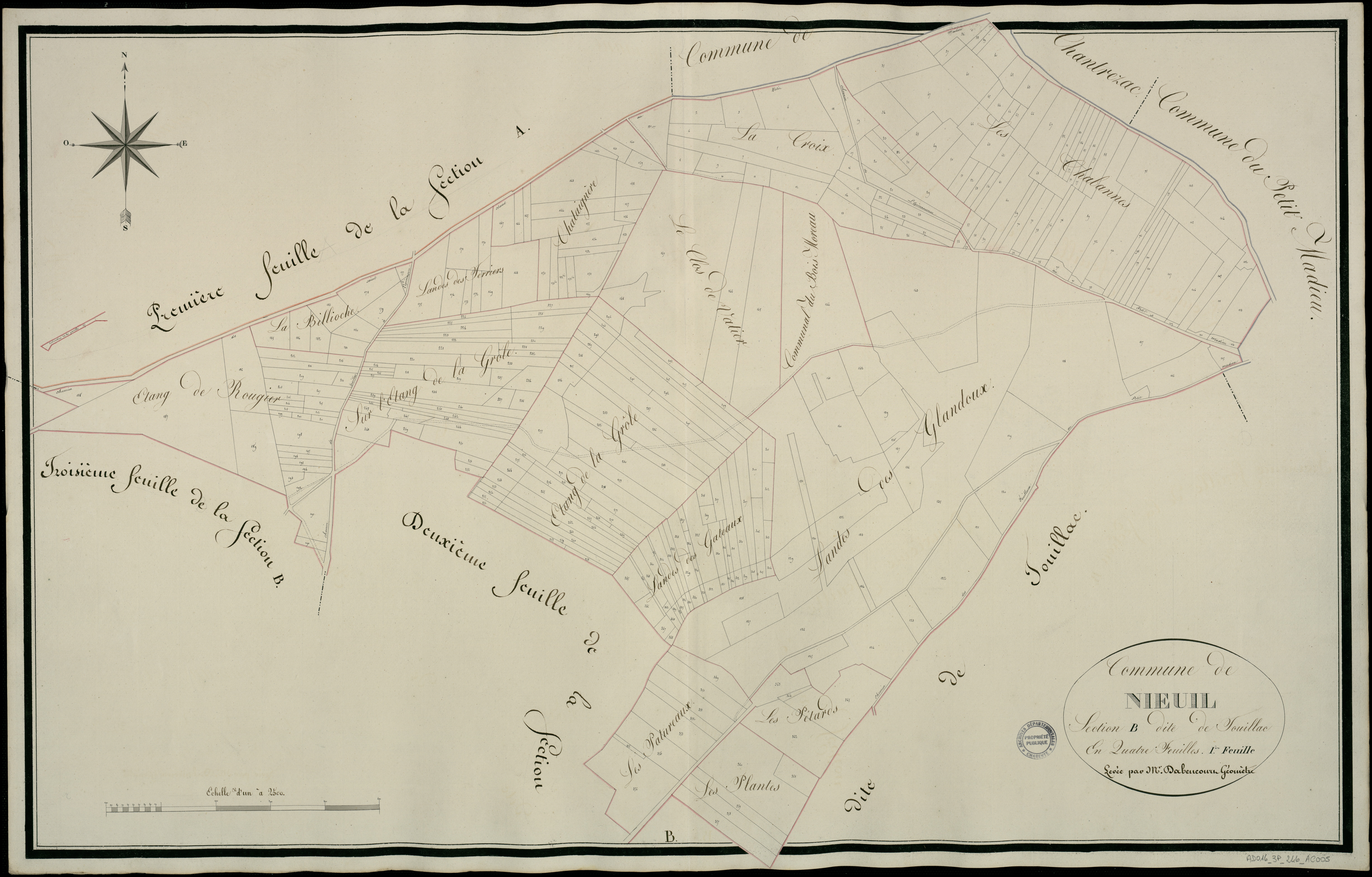 Nieuil - 3 P 245/AC5 - Section B dite de Touillac  | 1808