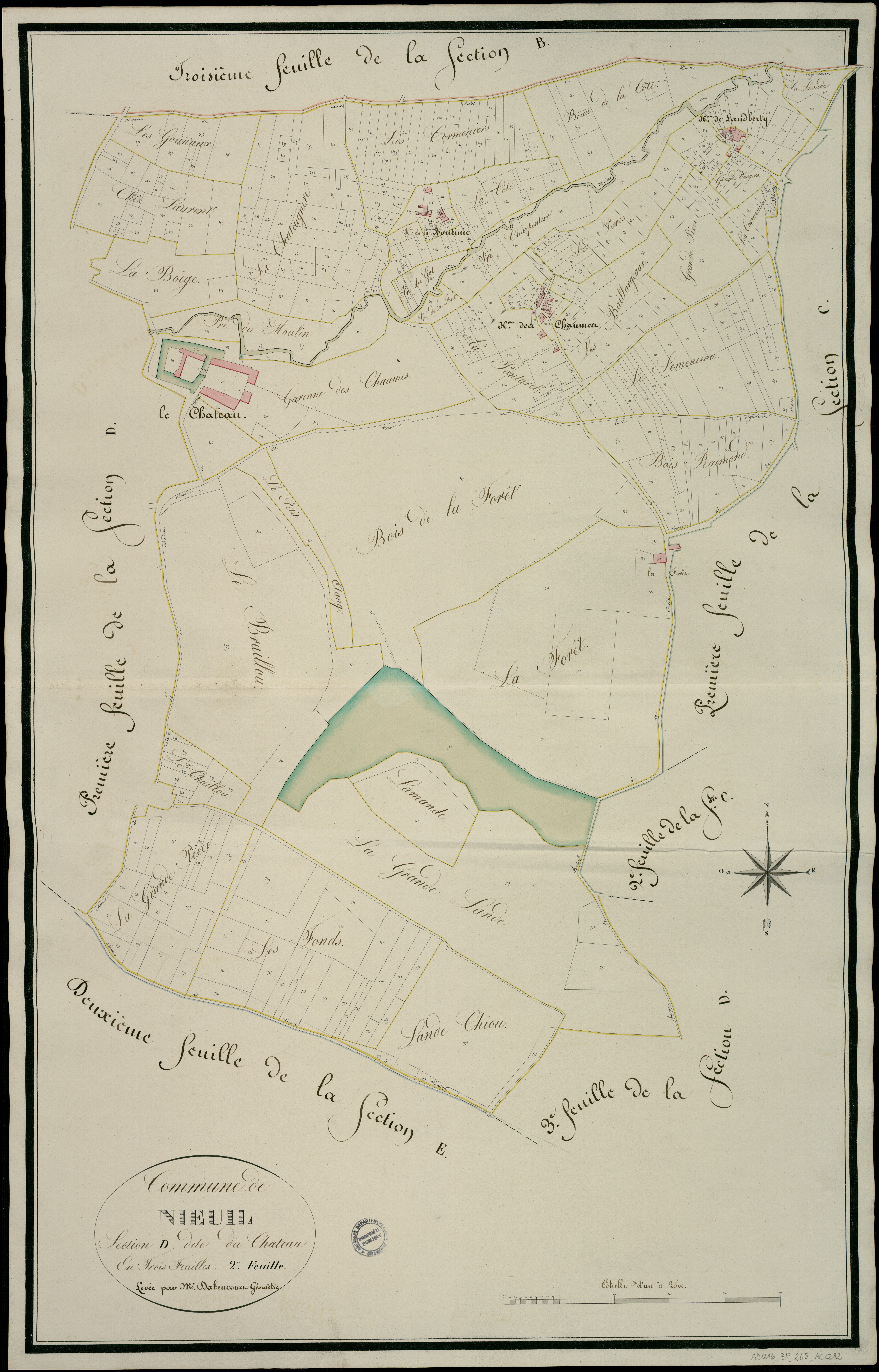 Nieuil - 3 P 245/AC12 - Section D dite du Château  | 1819