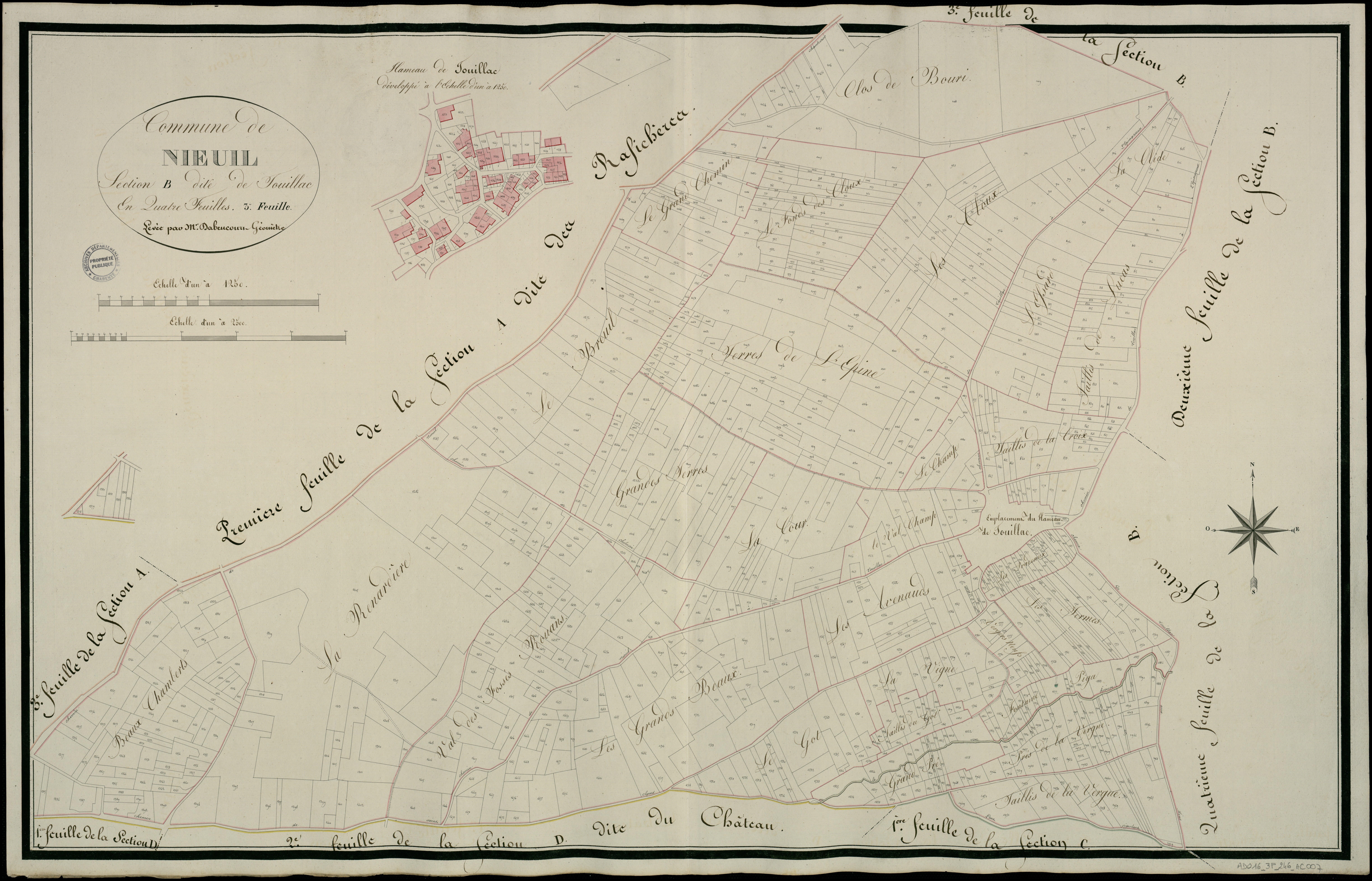 Nieuil - 3 P 245/AC7 - Section B dite de Touillac  | 1808