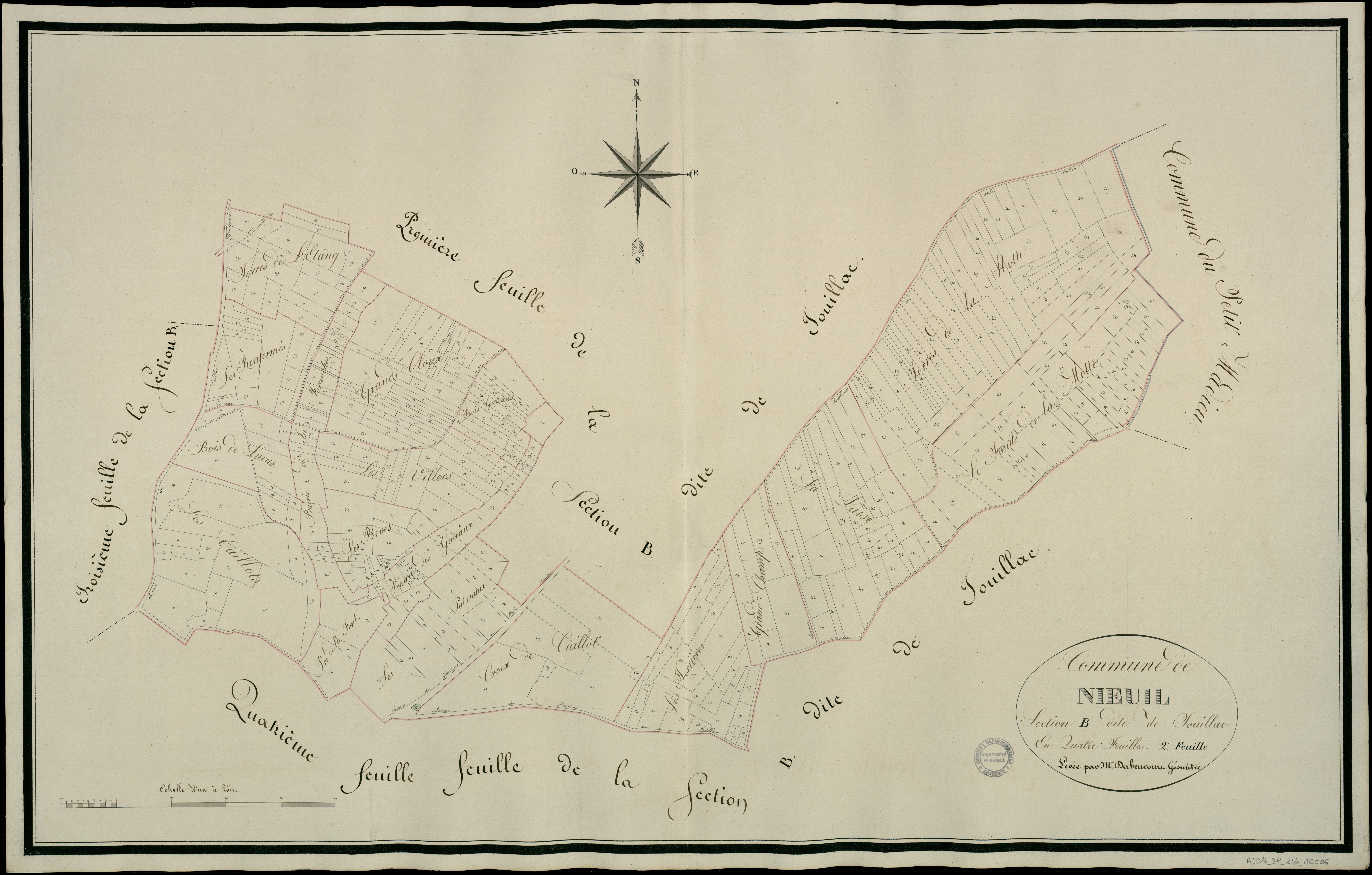 Nieuil - 3 P 245/AC6 - Section B dite de Touillac  | 1808