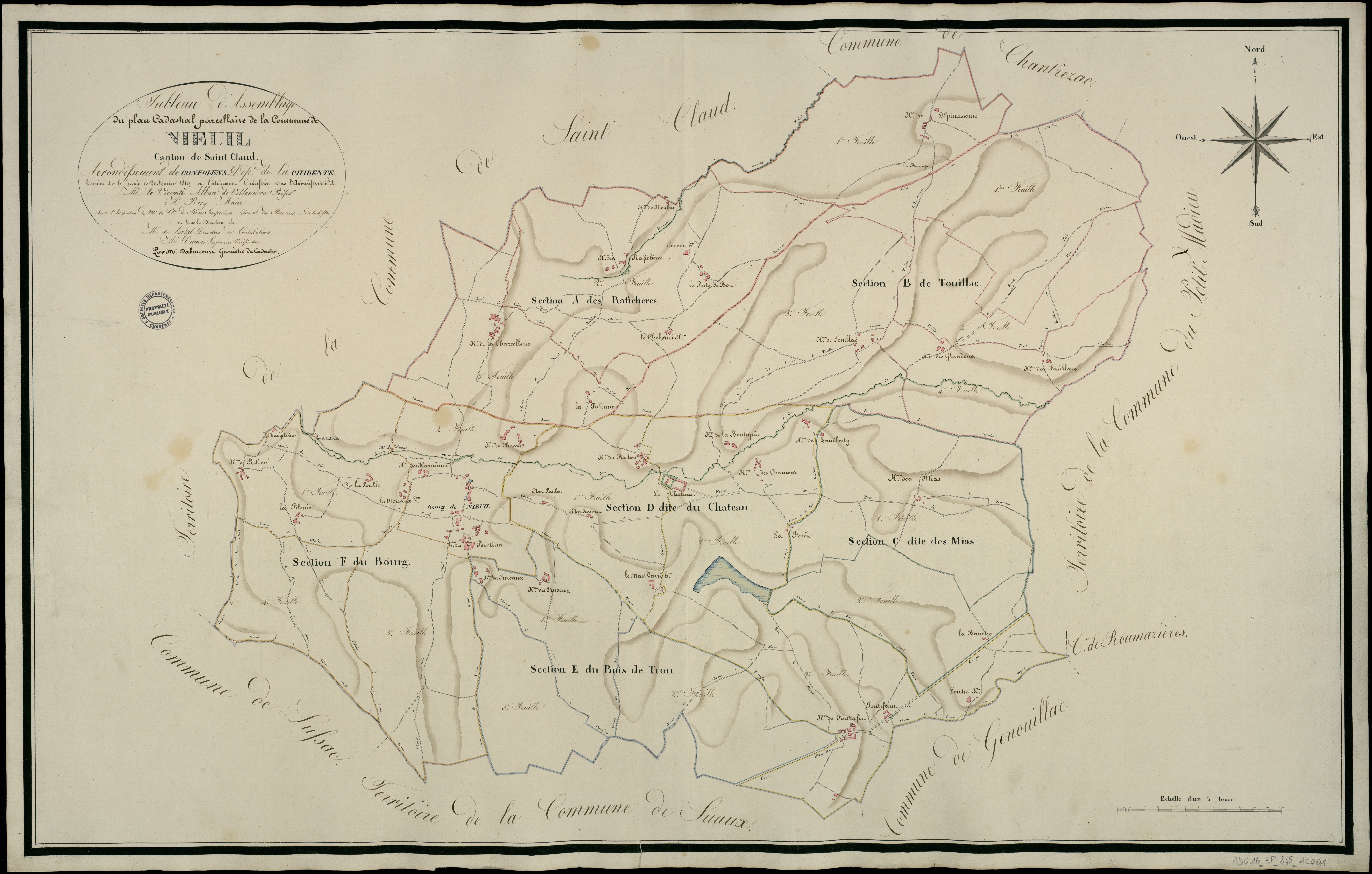 Nieuil - 3 P 245/AC1 - Tableau d'assemblage  | 1810