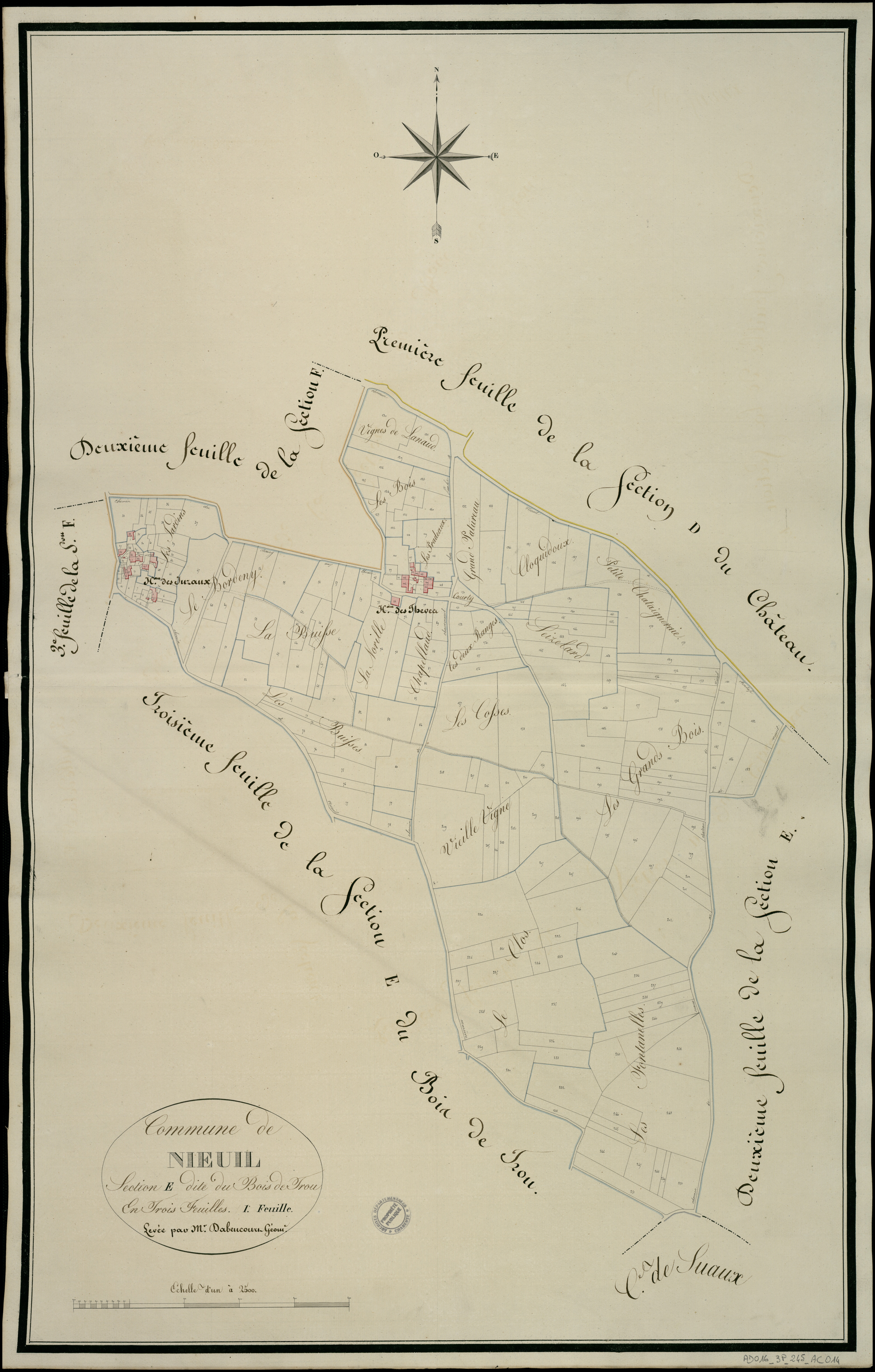 Nieuil - 3 P 245/AC14 - Section E dite du Bois de Trou  | 1819